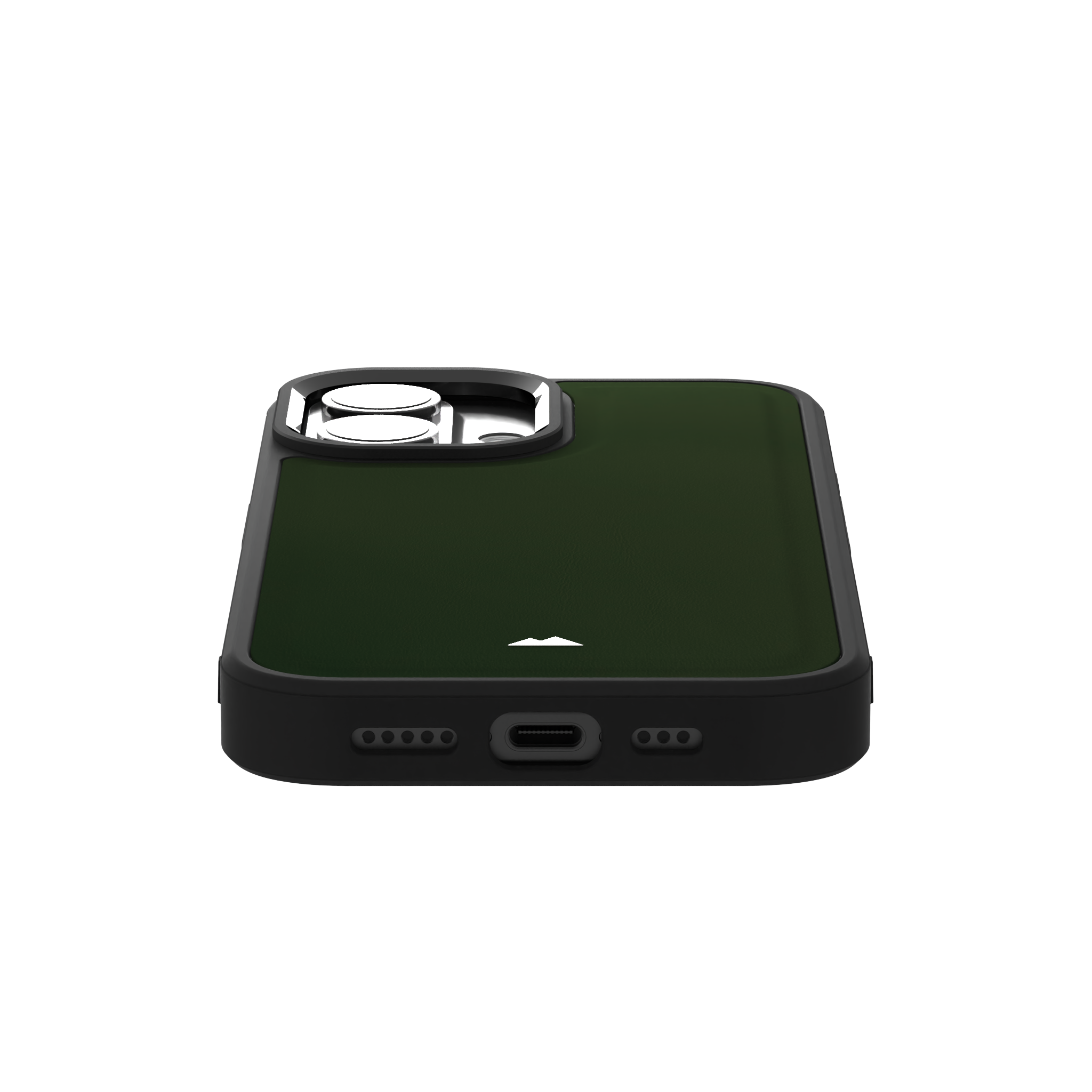 Dark Olive Smooth Leather Case Cover for iPhone 16