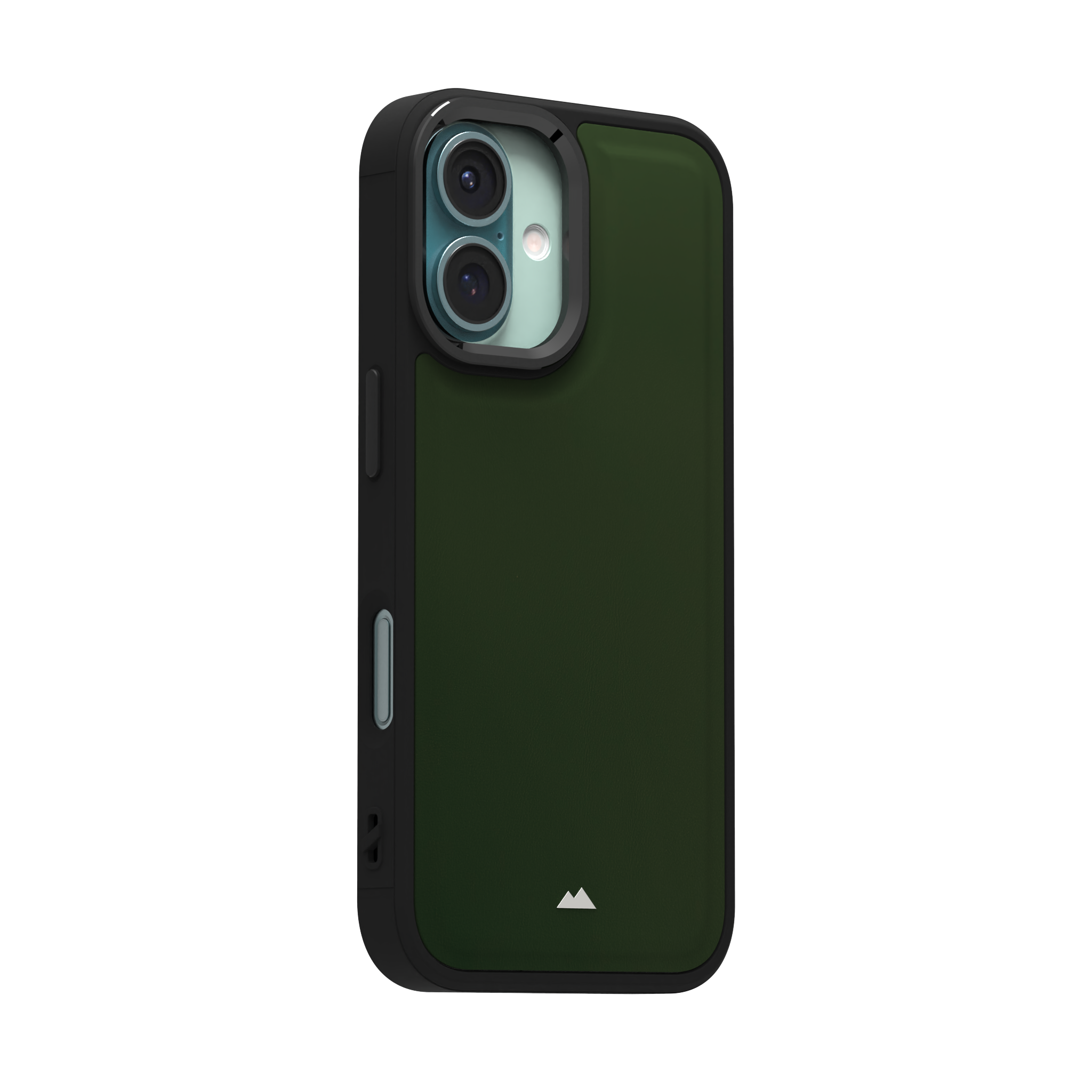 Dark Olive Smooth Leather Case Cover for iPhone 16