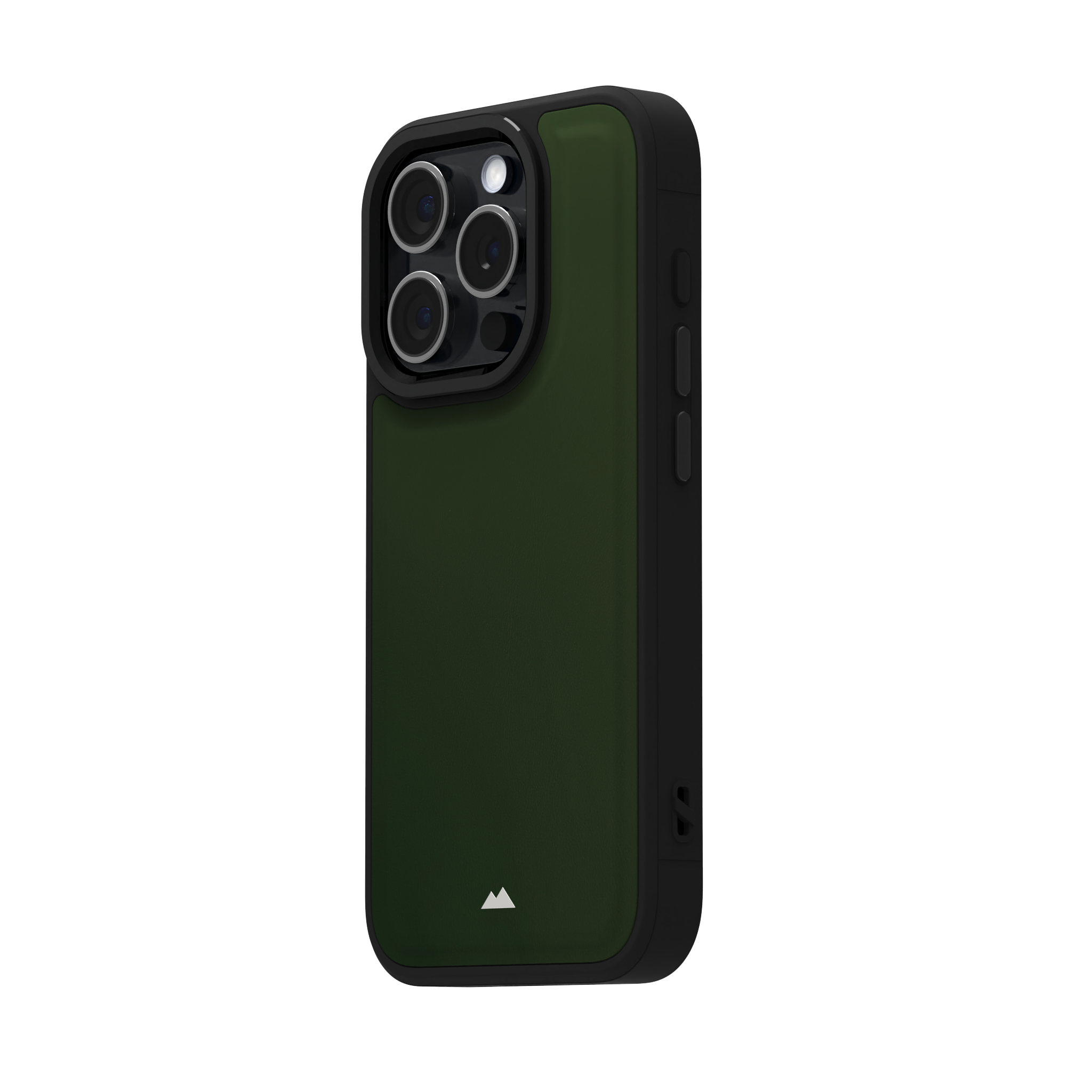 Dark Olive Smooth Leather Case Cover for iPhone 15 Pro