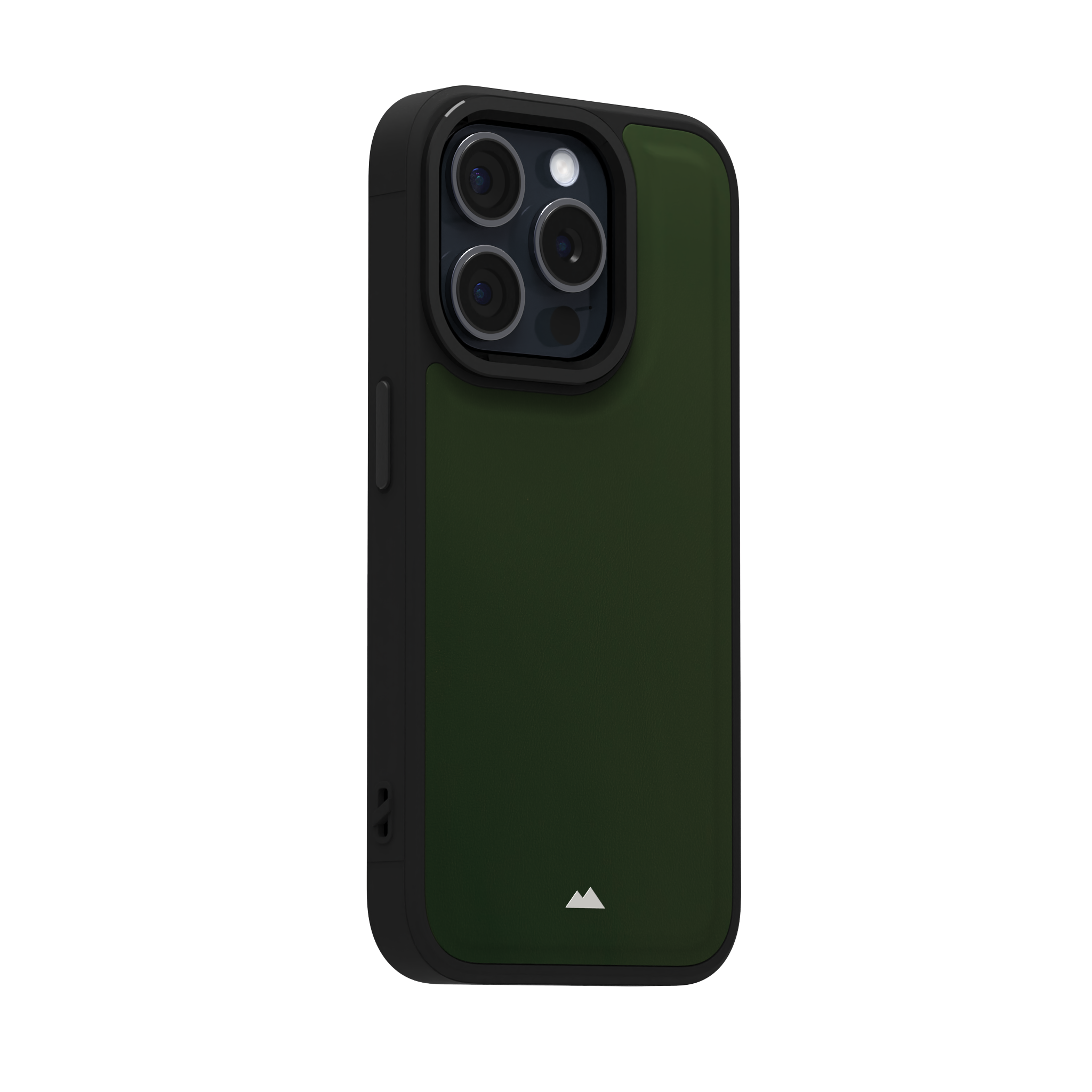 Dark Olive Smooth Leather Case Cover for iPhone 15 Pro