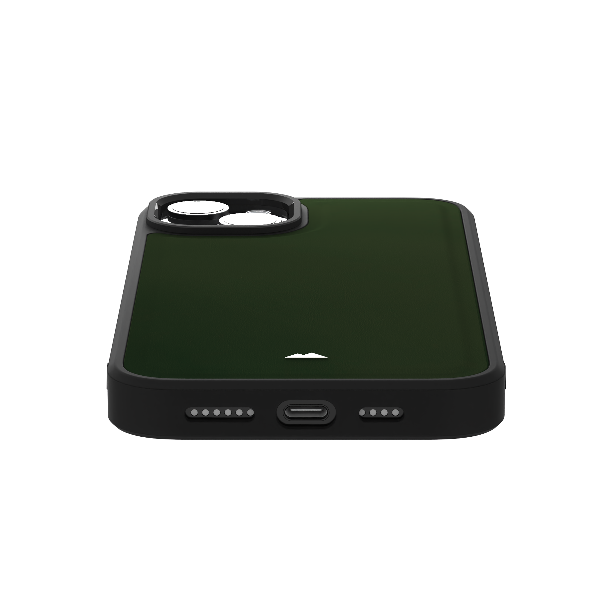 Dark Olive Smooth Leather Case Cover for iPhone 15 Plus