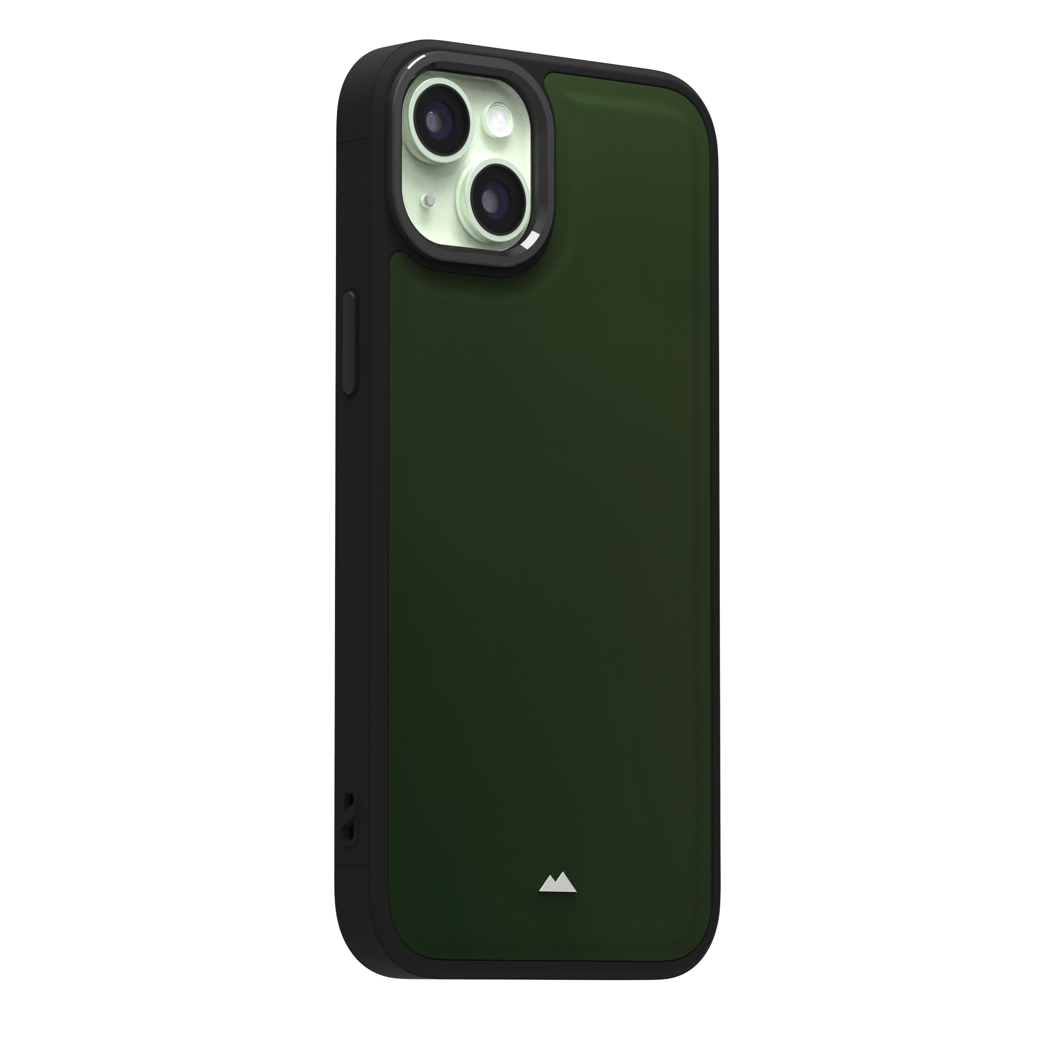 Dark Olive Smooth Leather Case Cover for iPhone 15 Plus