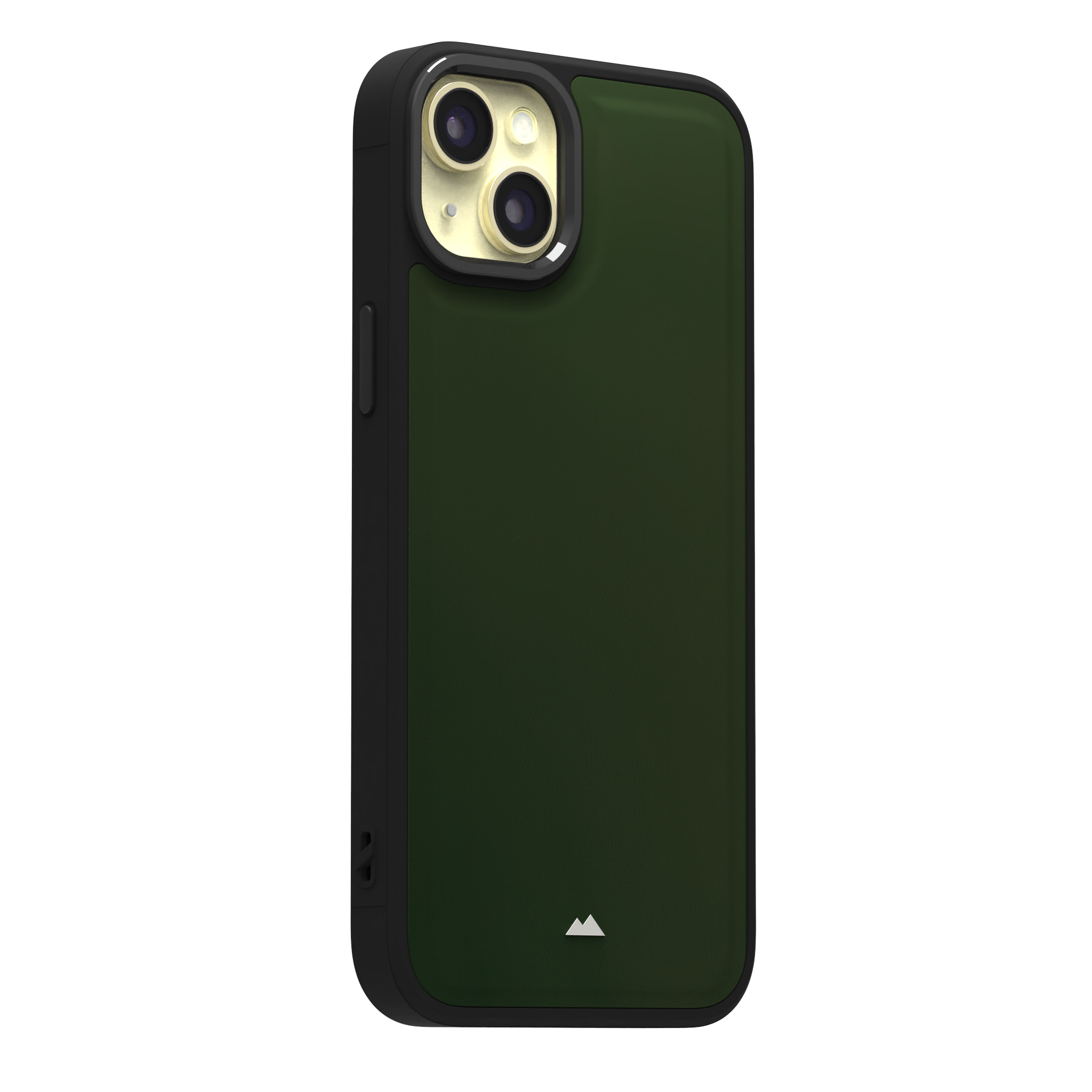 Dark Olive Smooth Leather Case Cover for iPhone 15 Plus