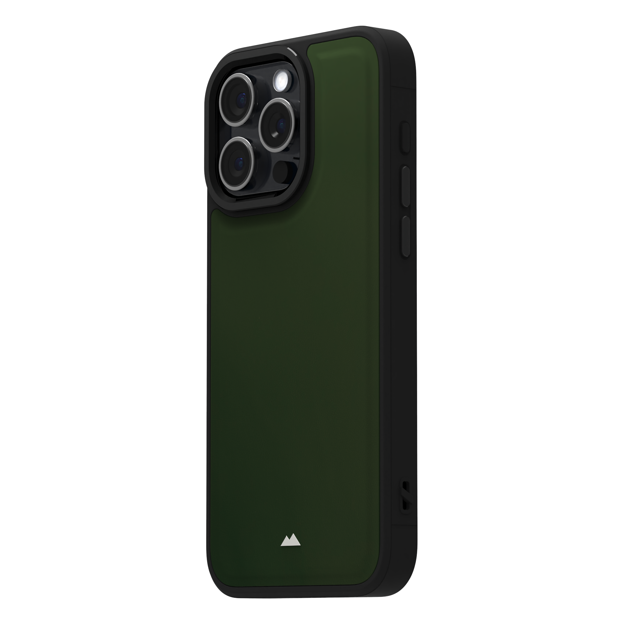 Dark Olive Smooth Leather Case Cover for iPhone 15 Pro Max