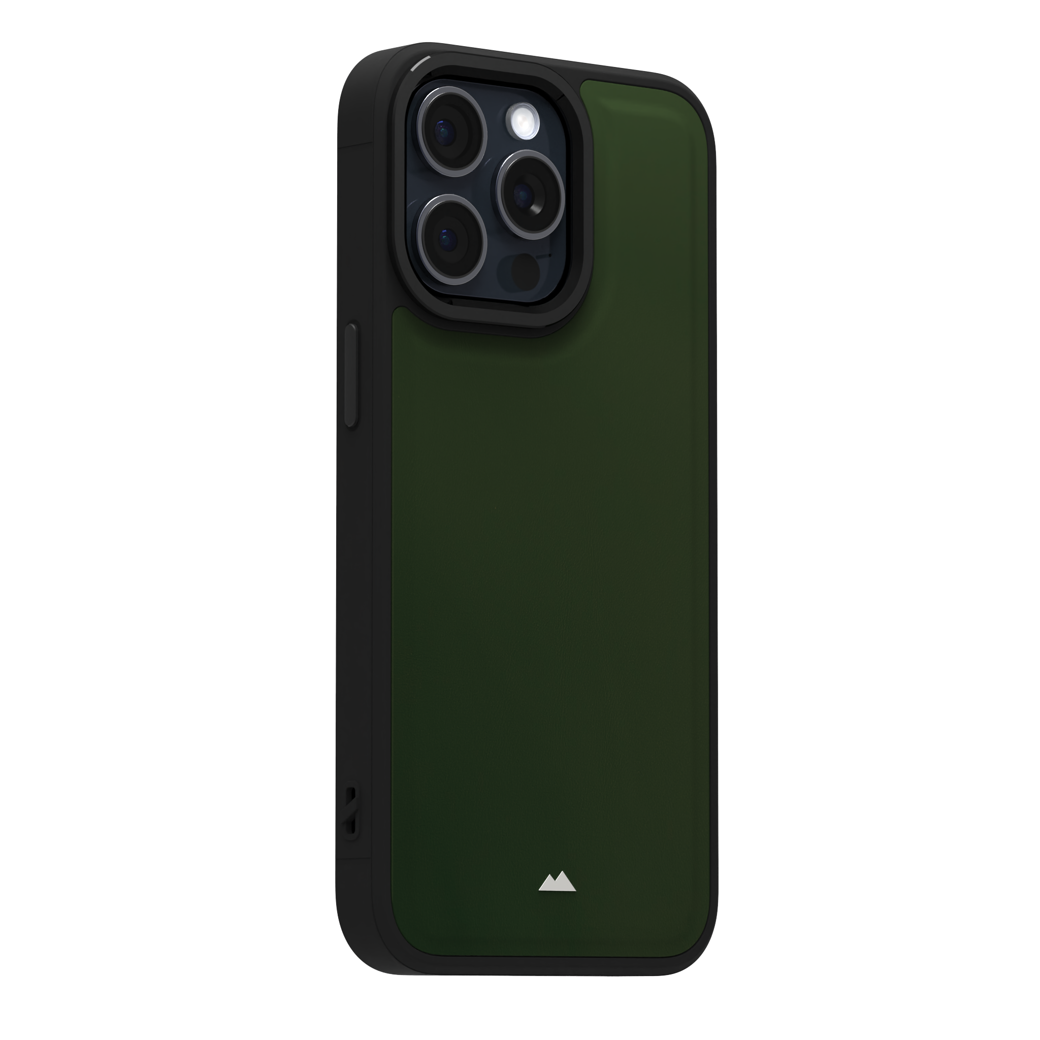 Dark Olive Smooth Leather Case Cover for iPhone 15 Pro Max