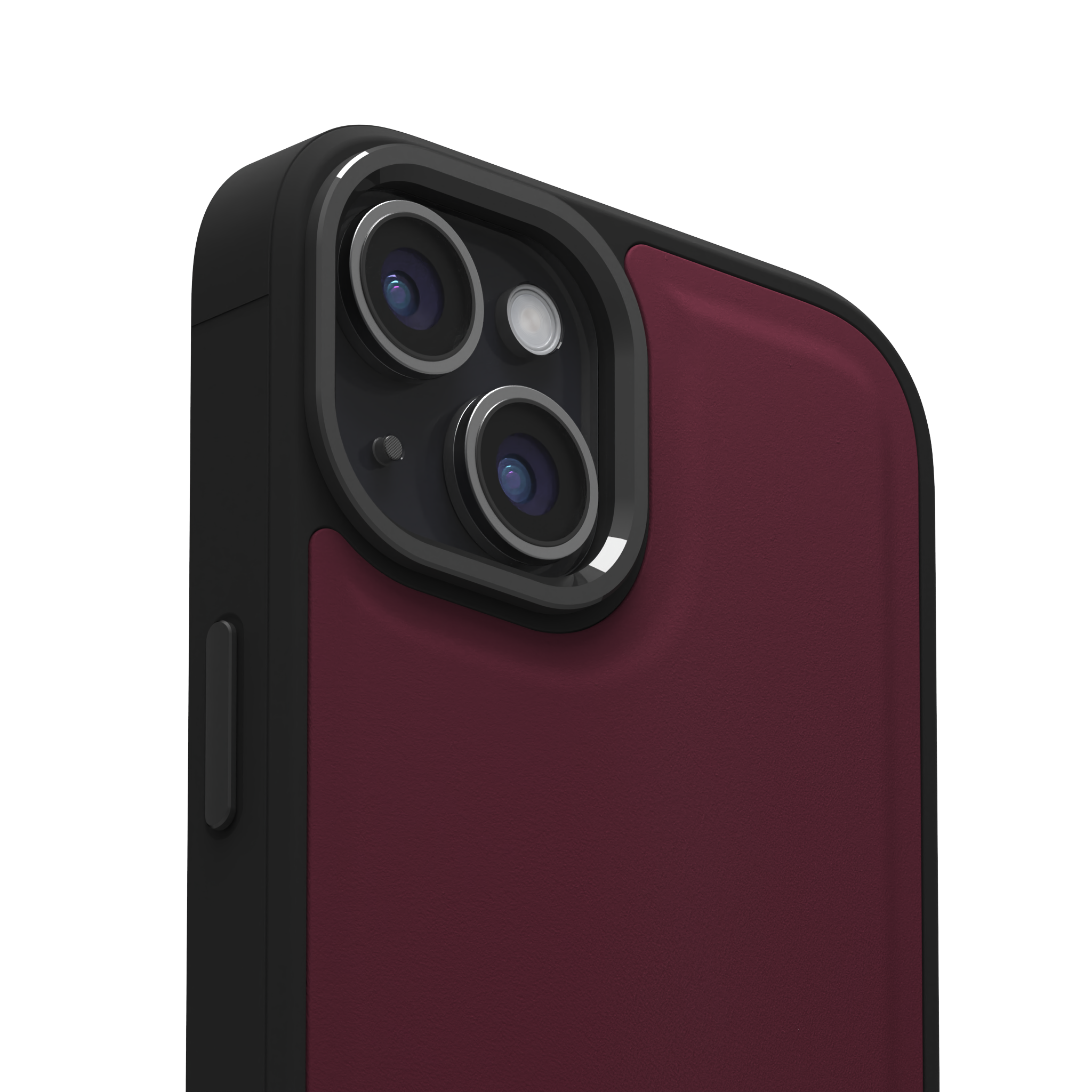 Merlot Plain Leather Case for iPhone 15
