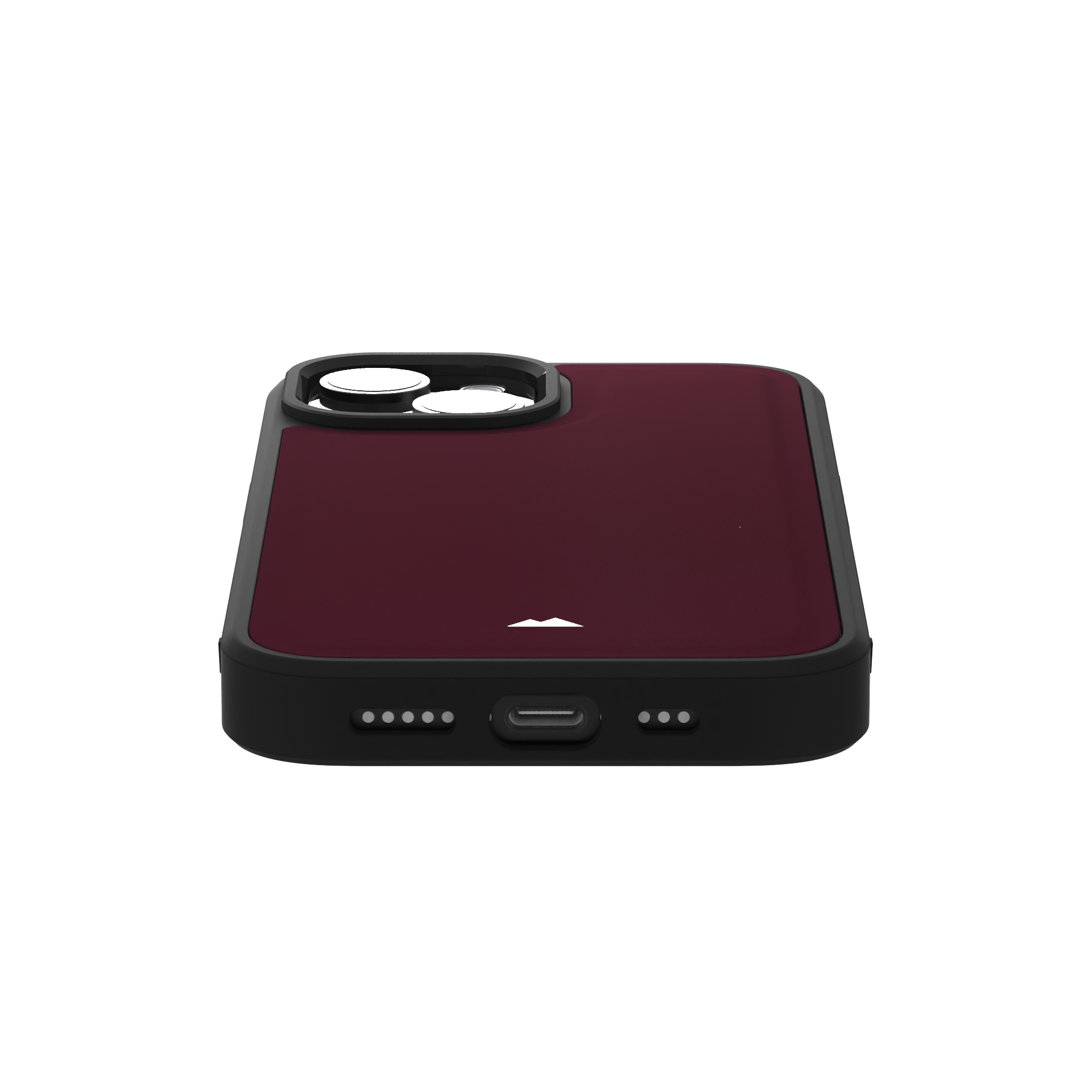 Merlot Plain Leather Case for iPhone 15