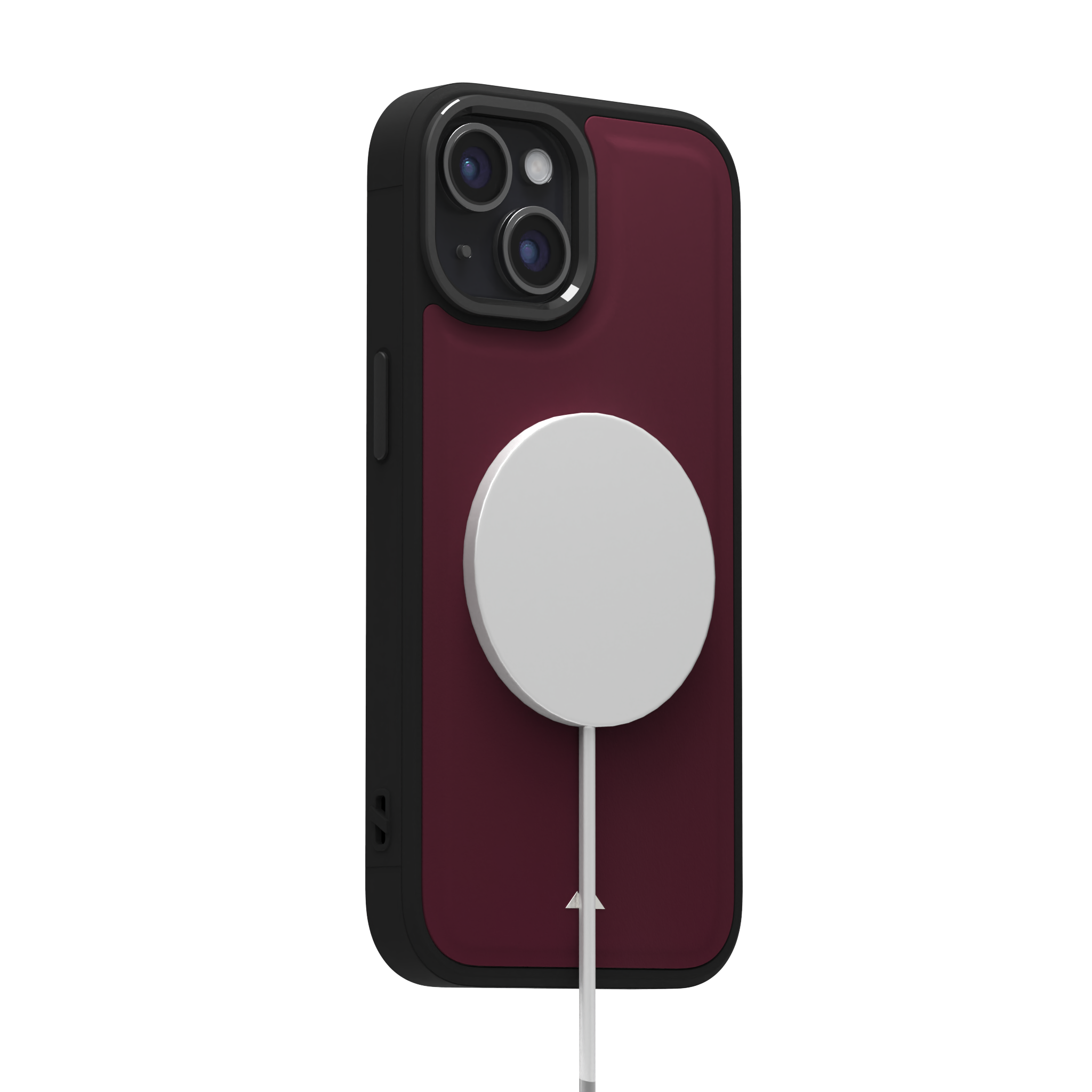 Merlot Plain Leather Case for iPhone 15
