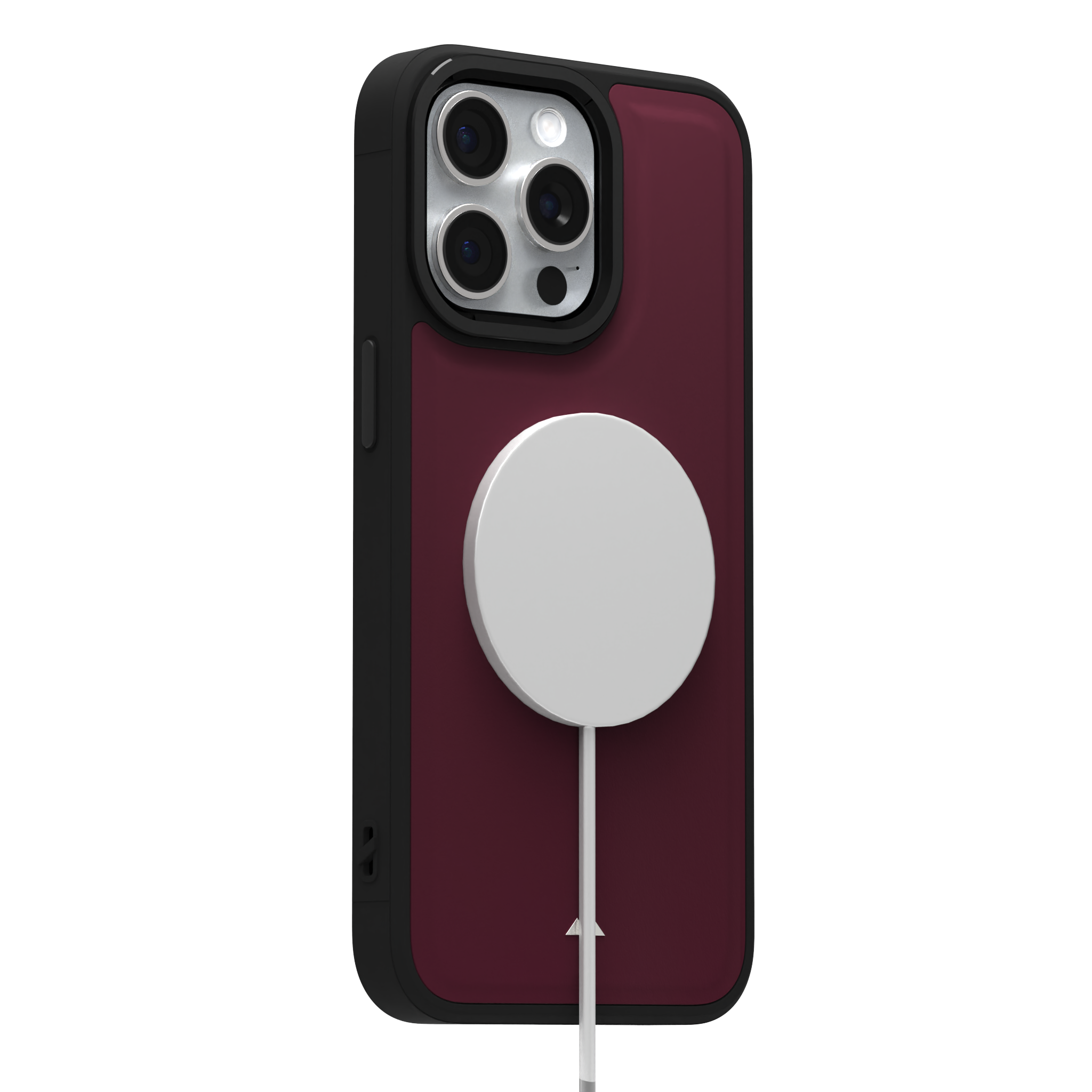 Merlot Plain Leather Case for iPhone 15 Pro Max