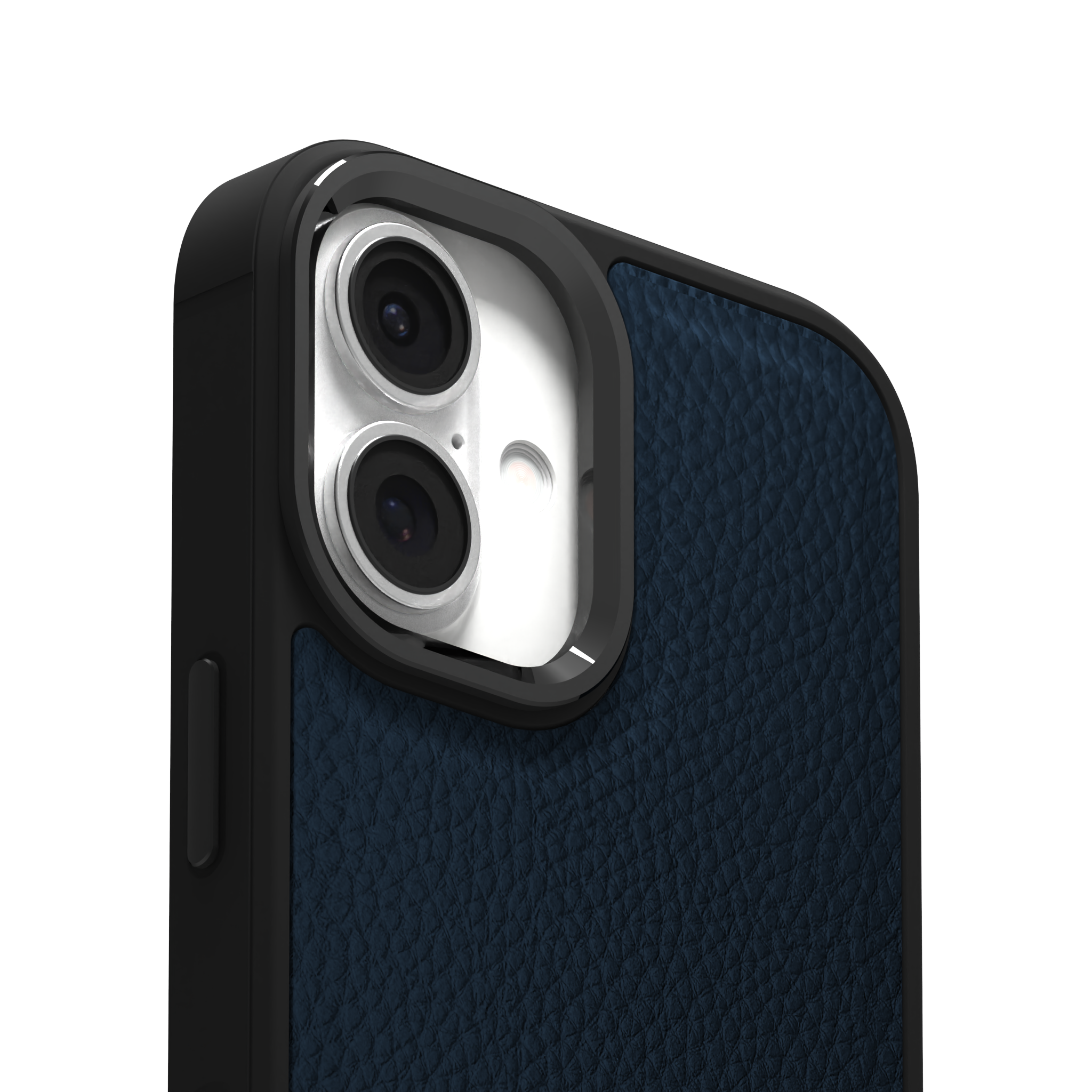 Blue Full Grain Leather Case Cover for iPhone 16