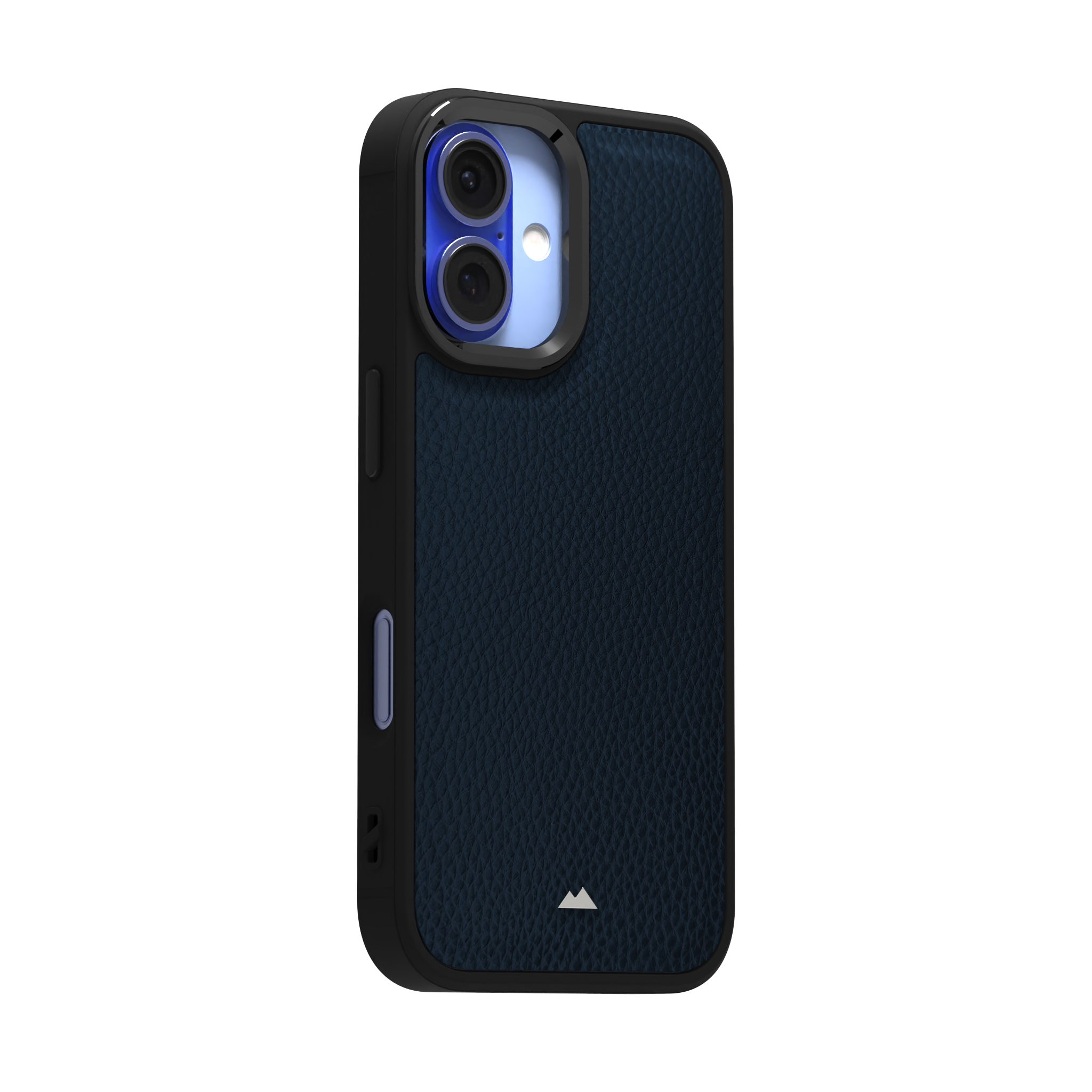 Blue Full Grain Leather Case Cover for iPhone 16