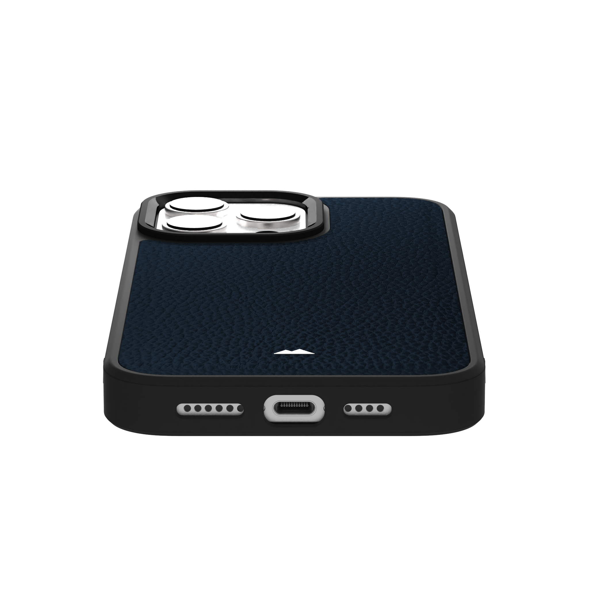 Blue Full Grain Leather Case Cover for iPhone 16 Pro Max