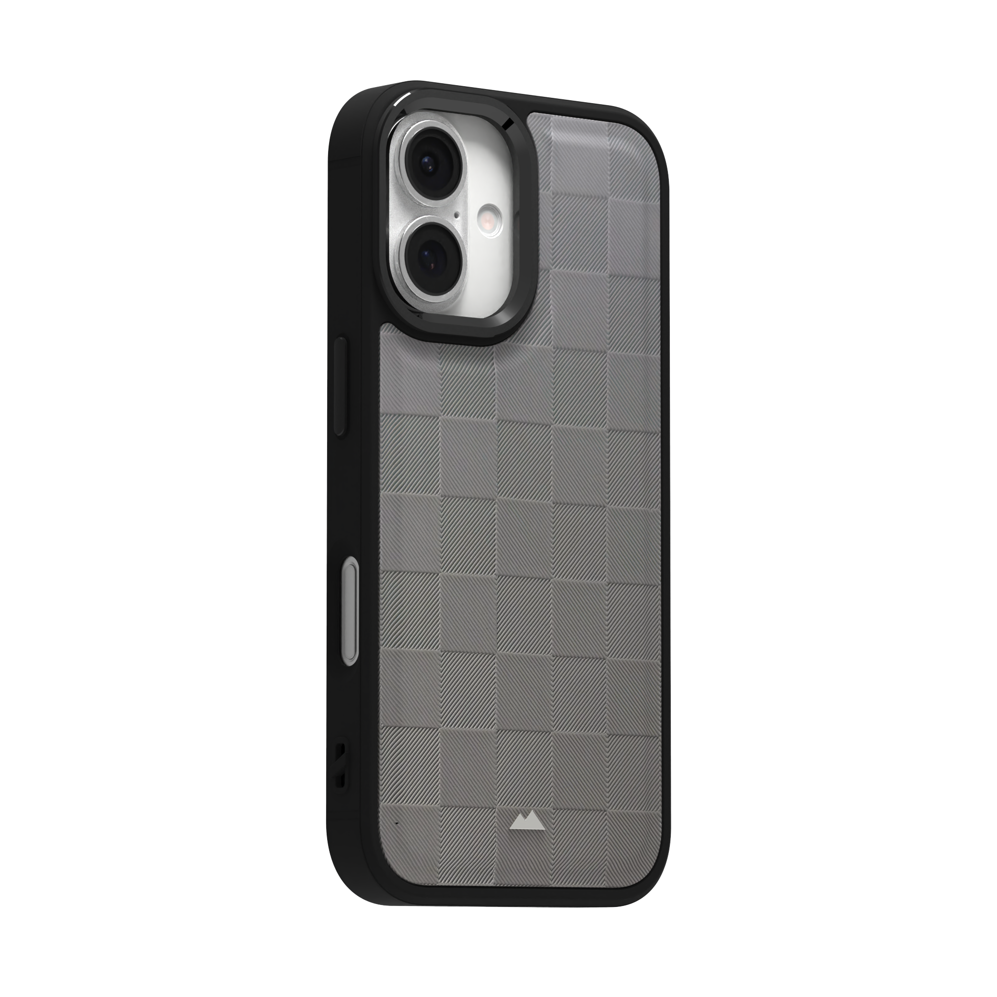 Ash Checkered Leather Case Cover for iPhone 16