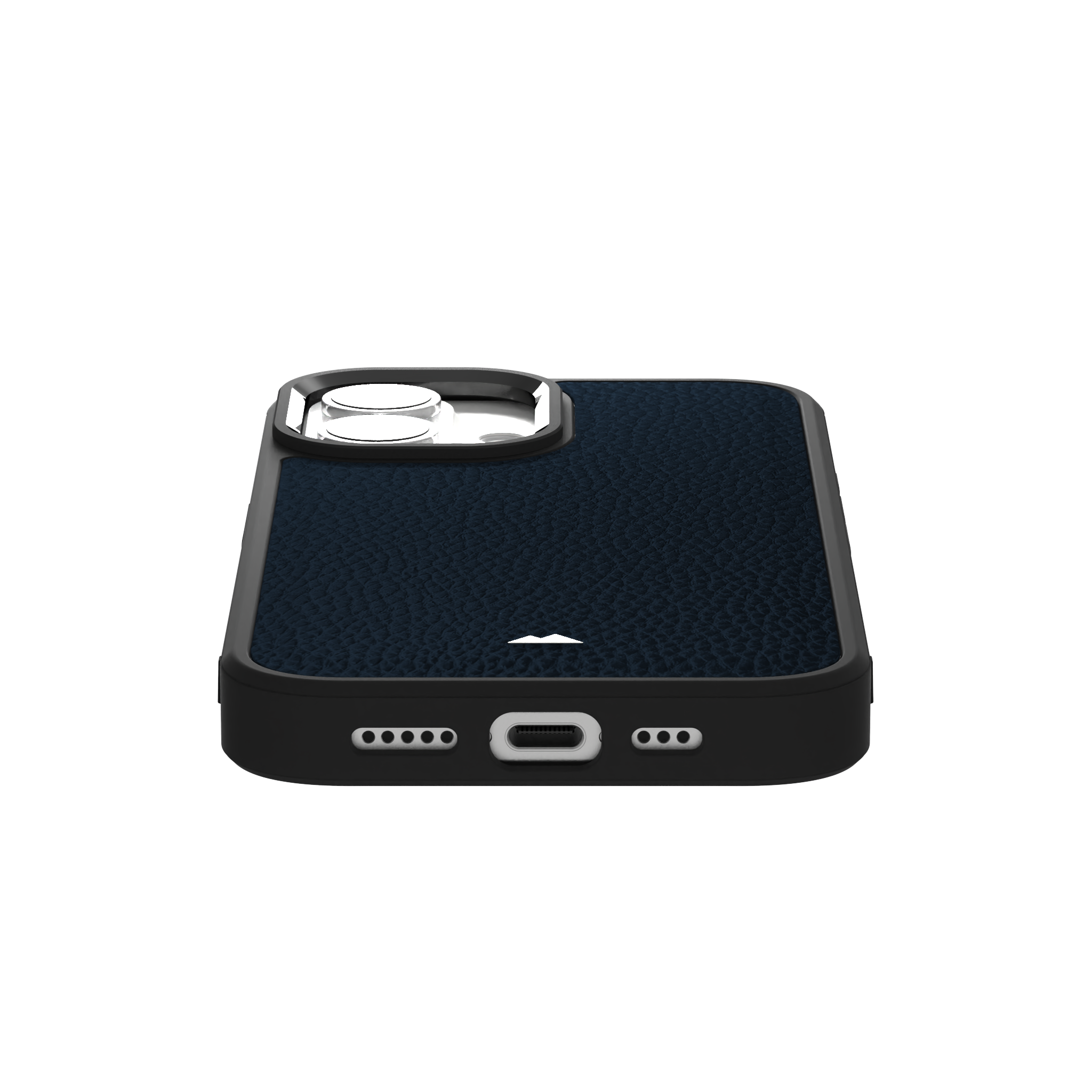 Blue Full Grain Leather Case Cover for iPhone 16