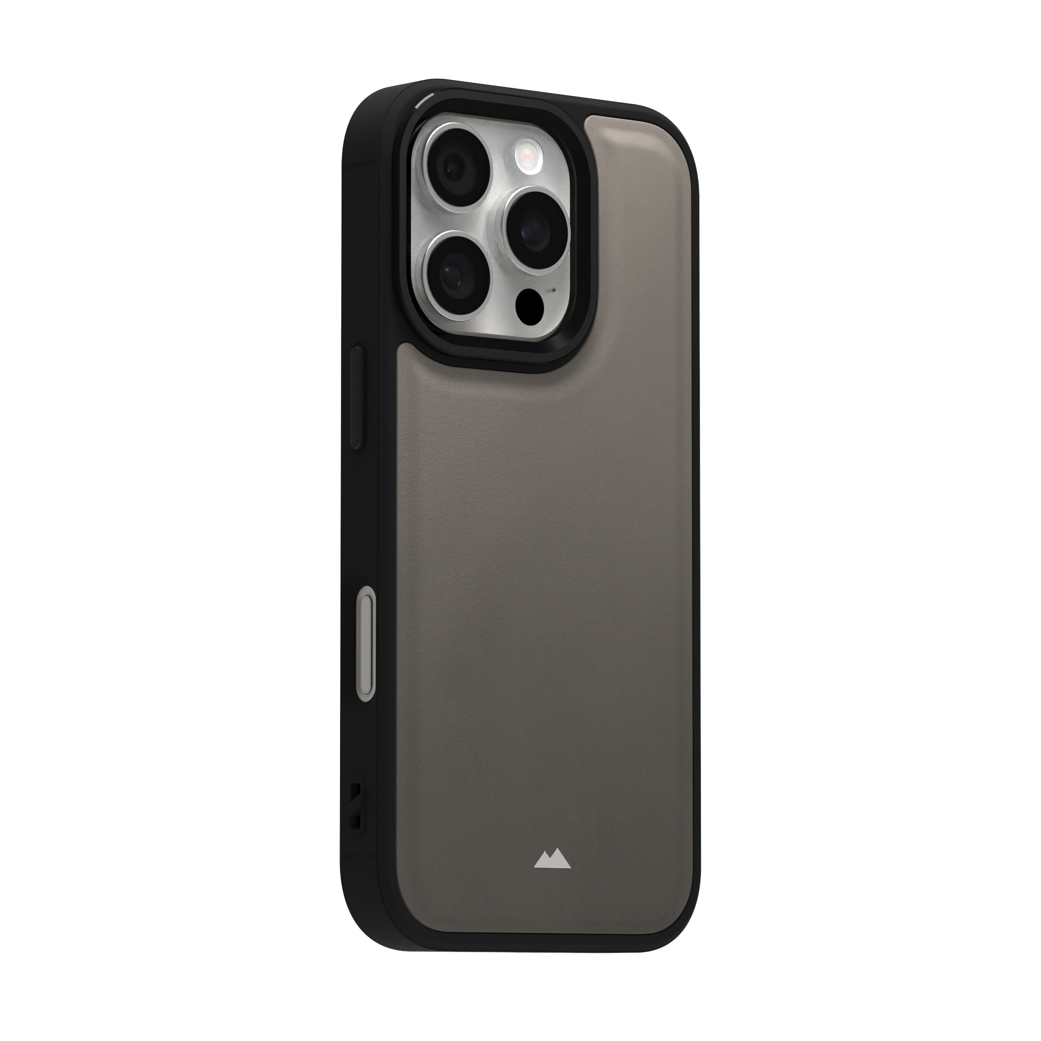 Grey Top Grain Leather Case Cover for iPhone 16 Pro