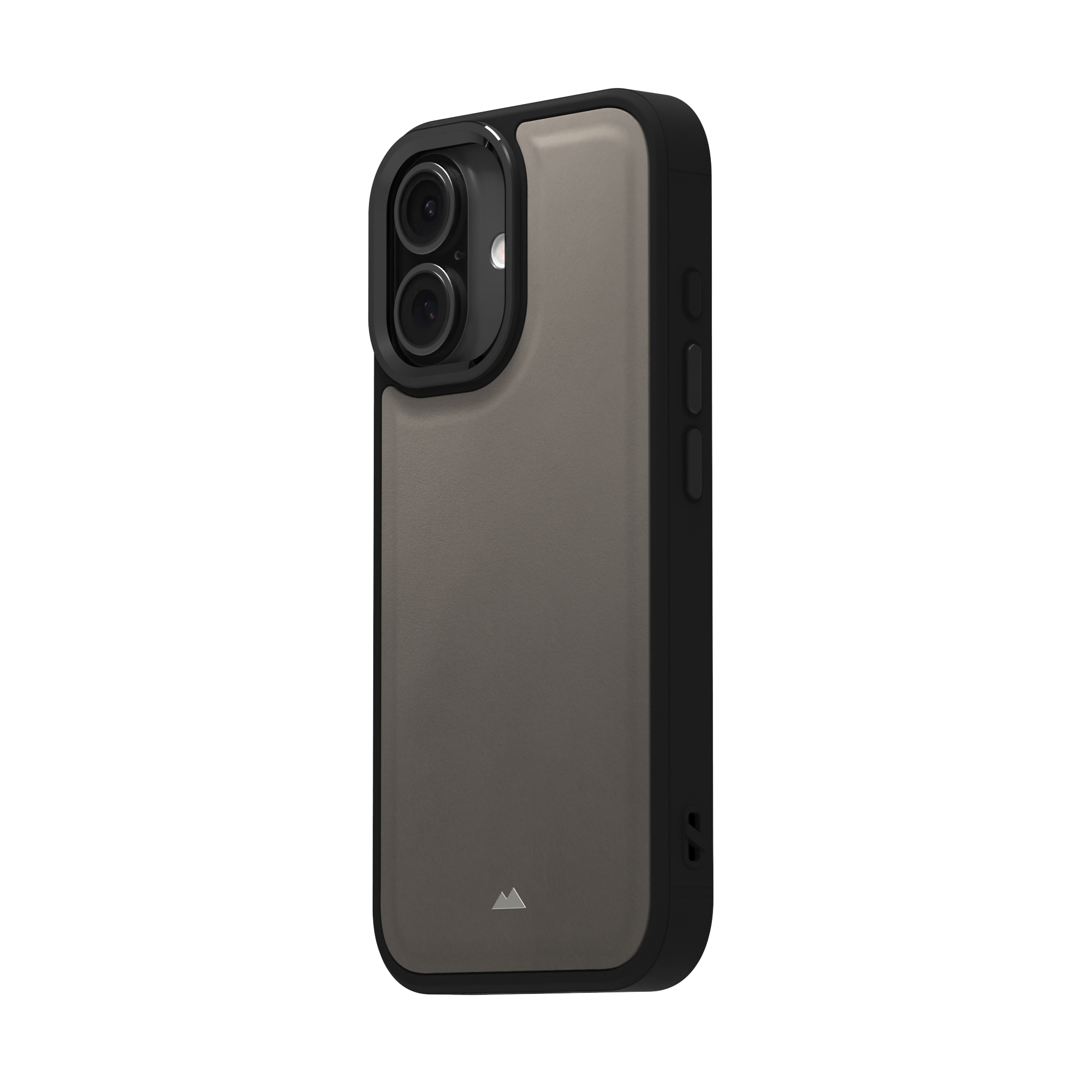 Grey Top Grain Leather Case Cover for iPhone 16