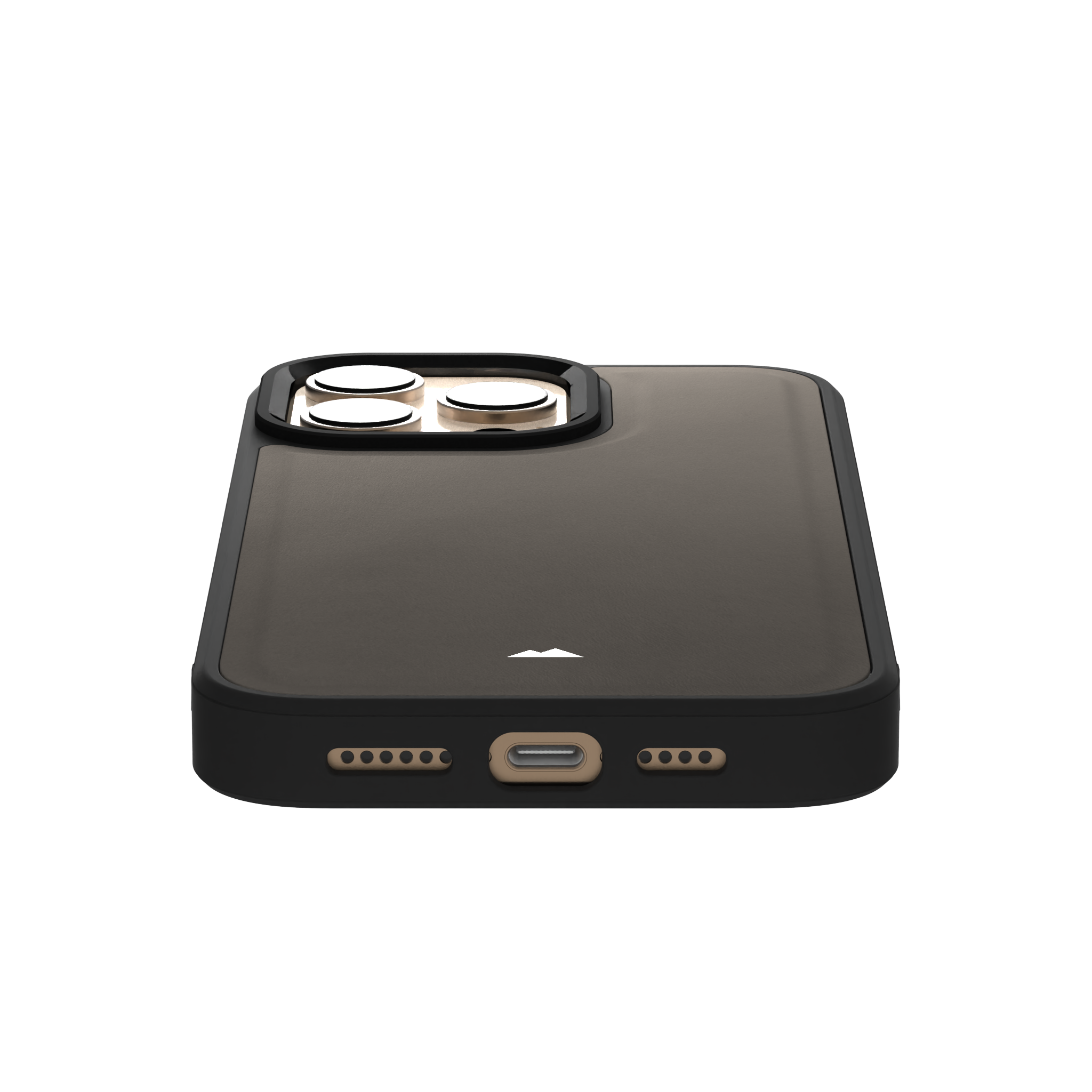 Grey Top Grain Leather Case Cover for iPhone 16 Pro Max