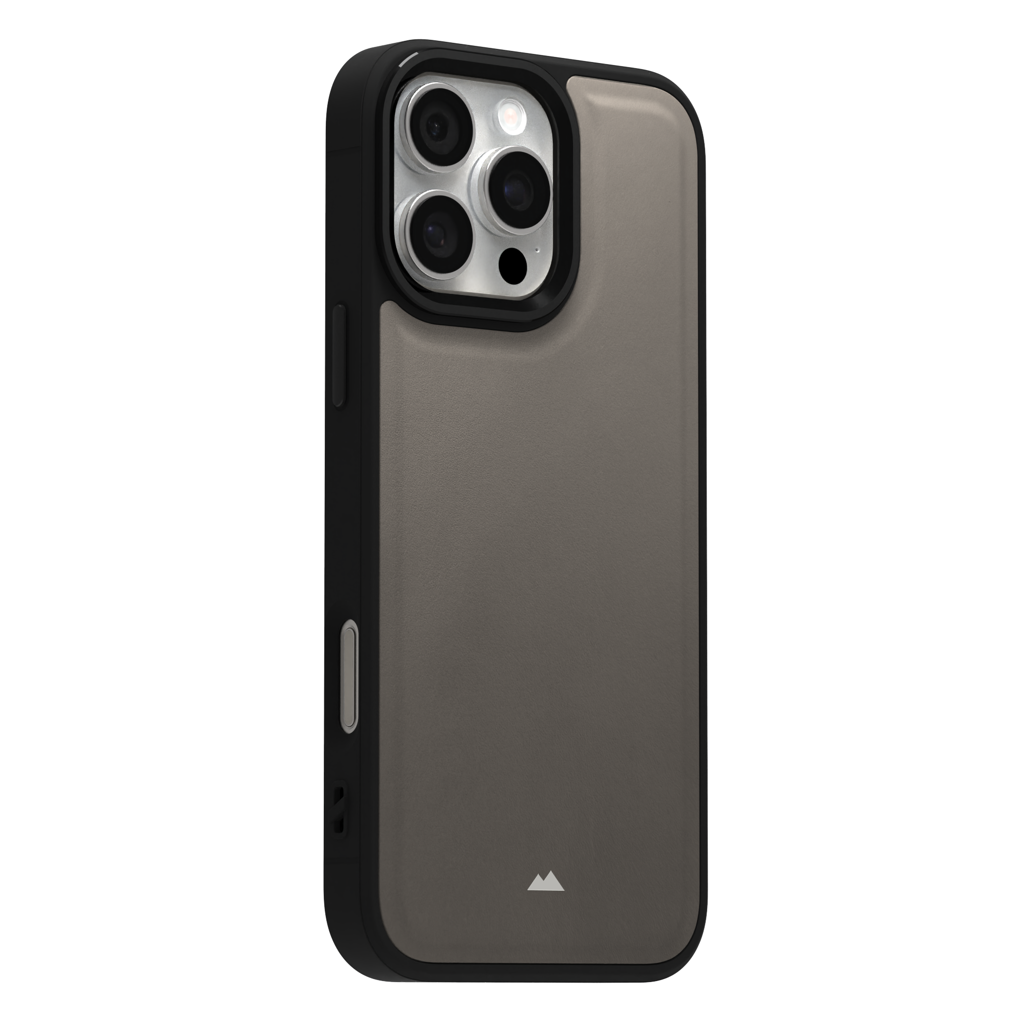 Grey Top Grain Leather Case Cover for iPhone 16 Pro Max