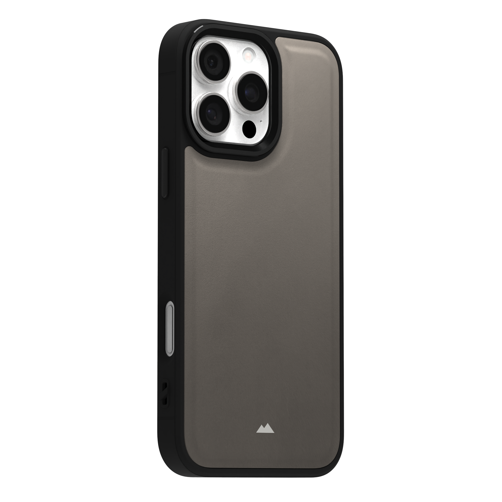 Grey Top Grain Leather Case Cover for iPhone 16 Pro Max