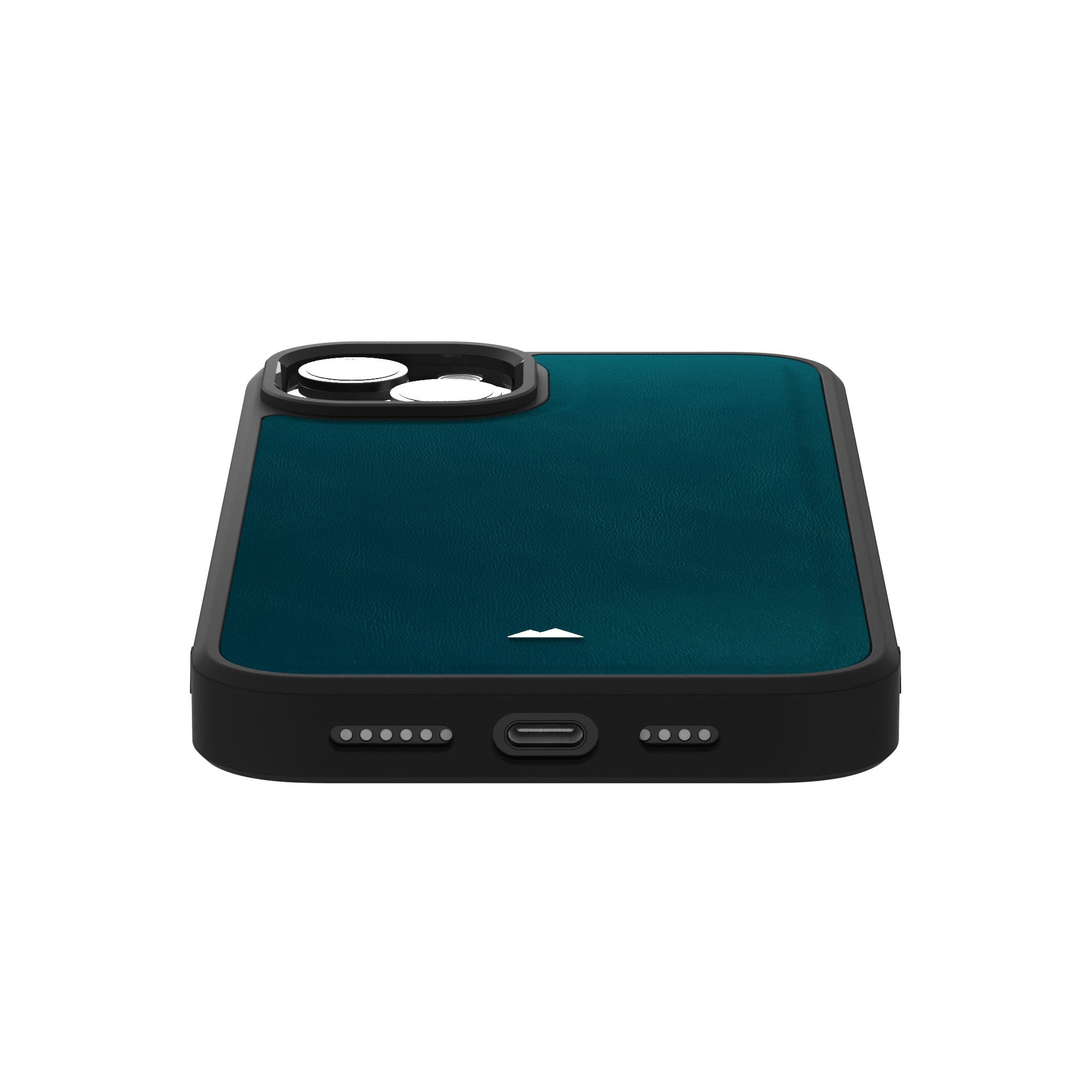 Ocean Blue Leather Case Cover for iPhone 15 Plus