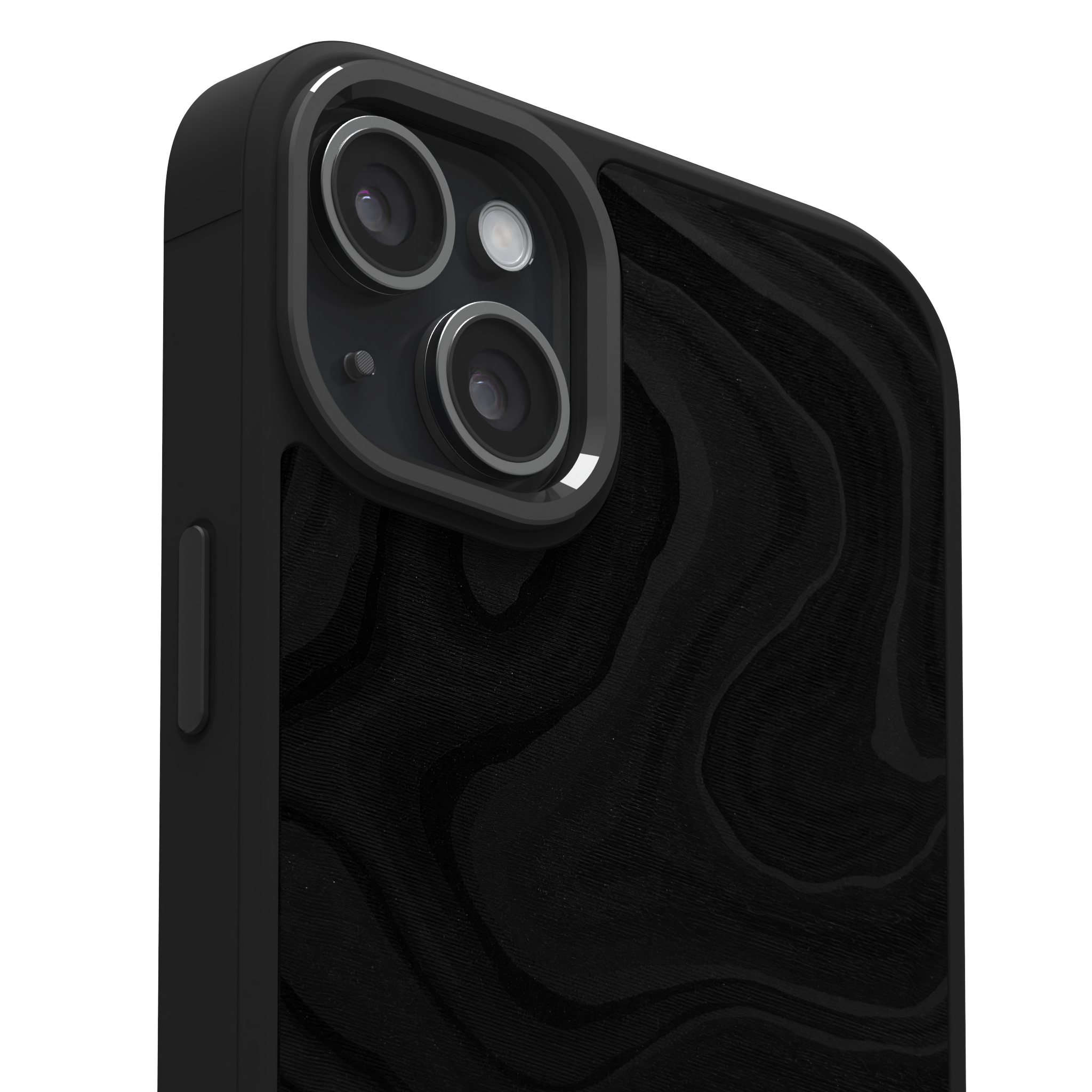 Mountain Onyx Leather Case Cover for iPhone 15 Plus