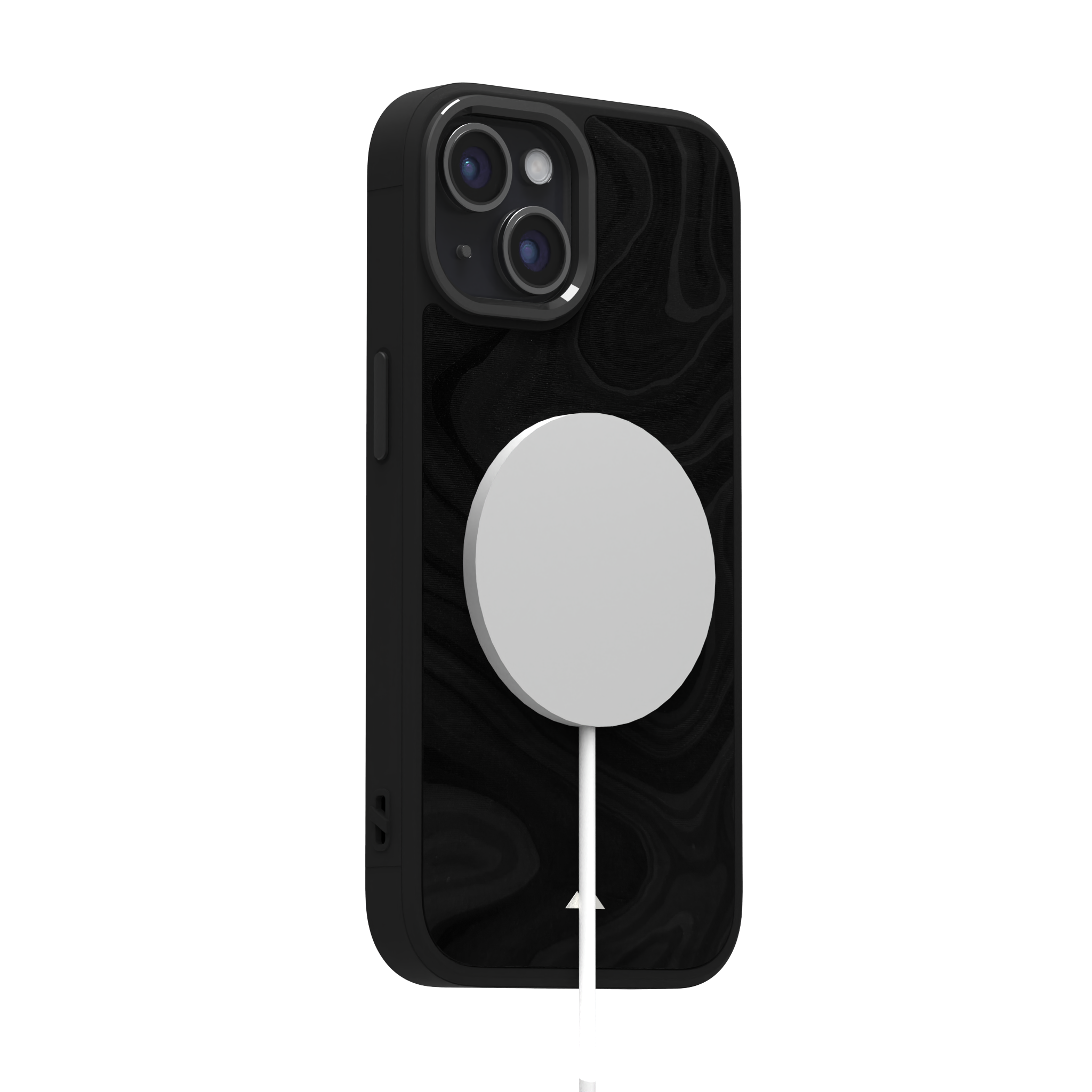 Mountain Onyx Leather Case Cover for iPhone 15