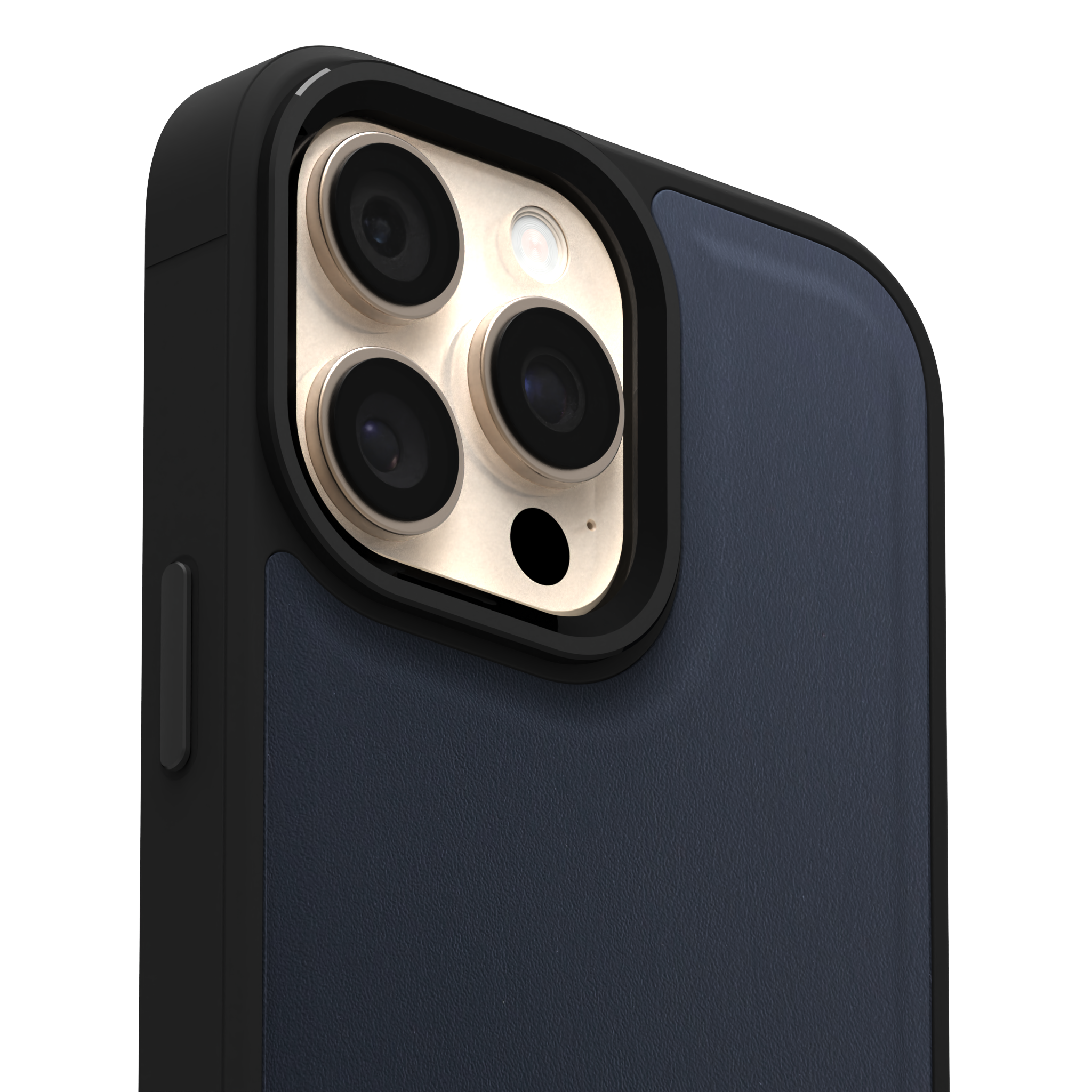 Midnight Blue Leather Case Cover for iPhone 16 Pro Max