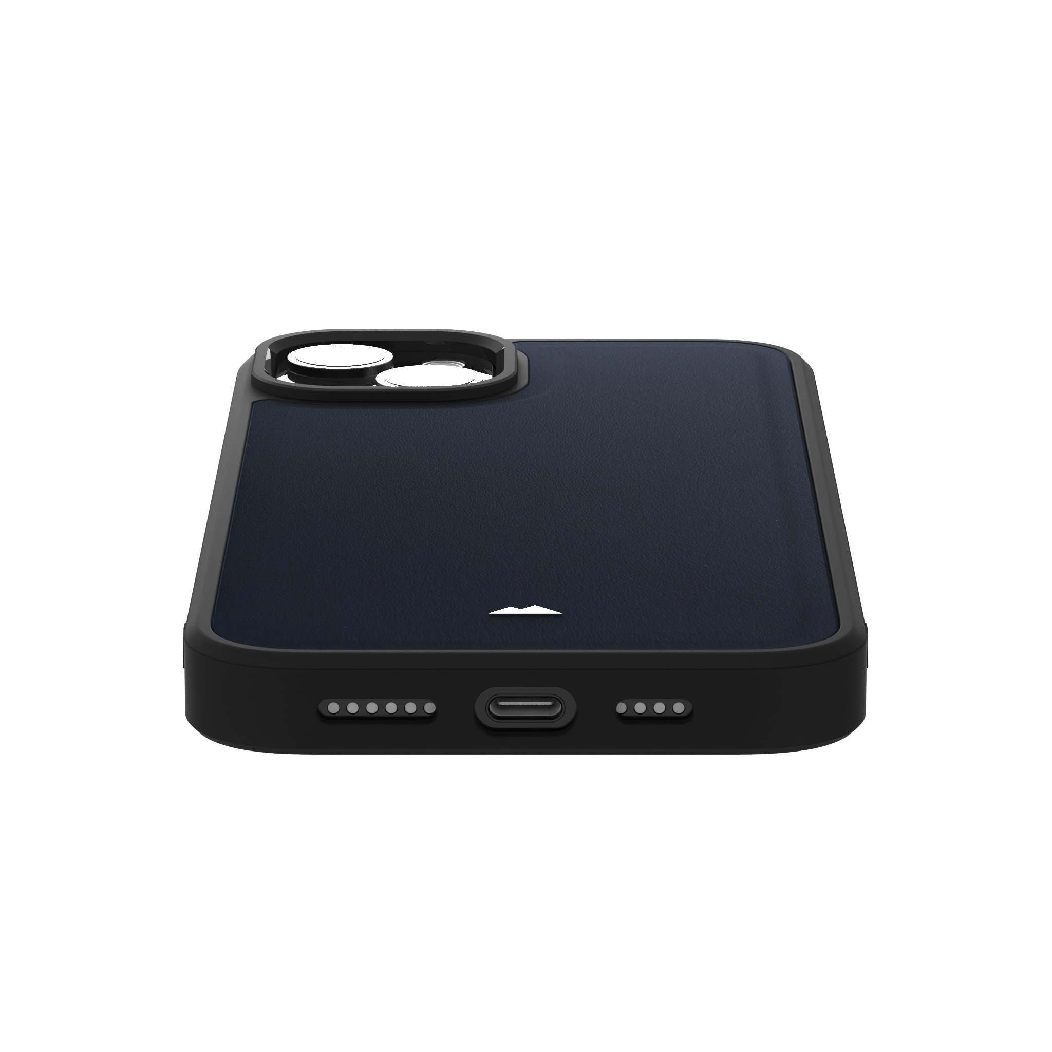 Midnight Blue Leather Case Cover for iPhone 15 Plus