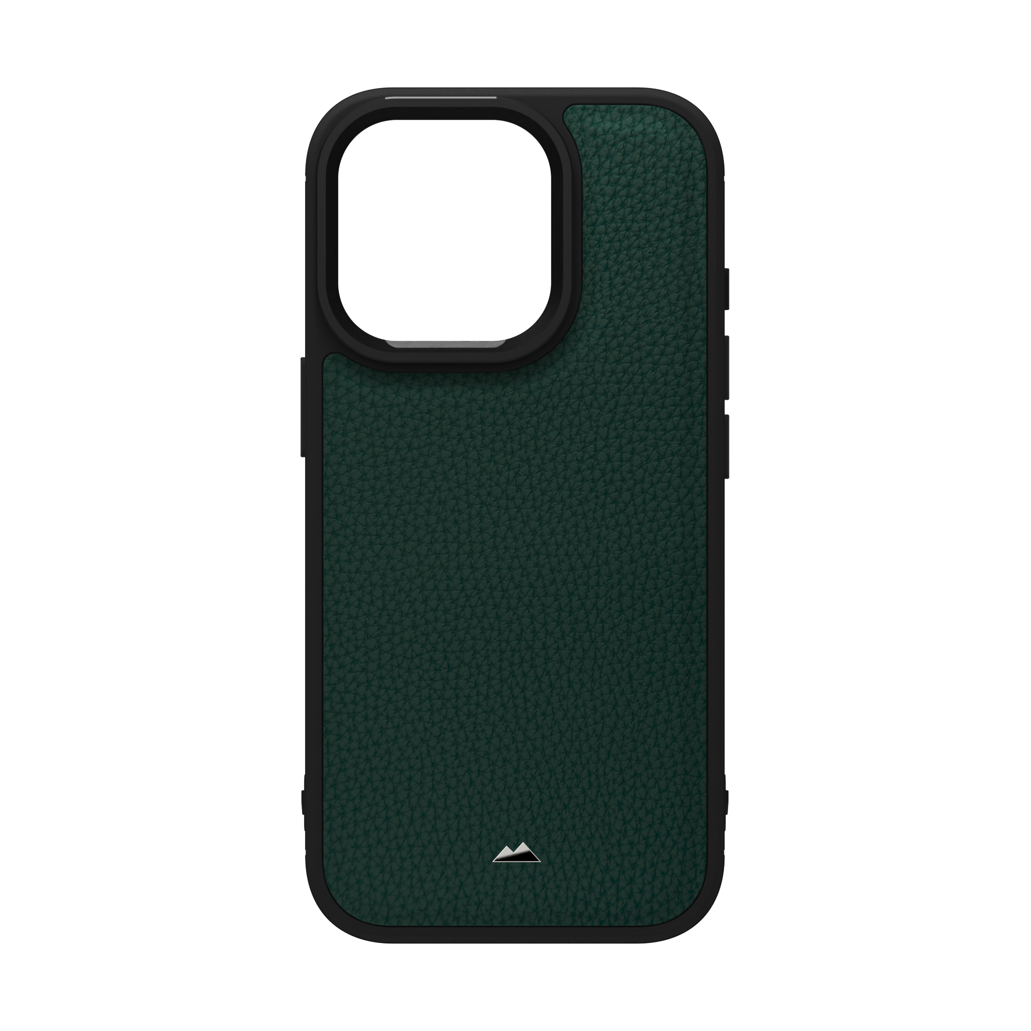 Dark Green Full Grain Leather Case Cover for iPhone 16 Pro