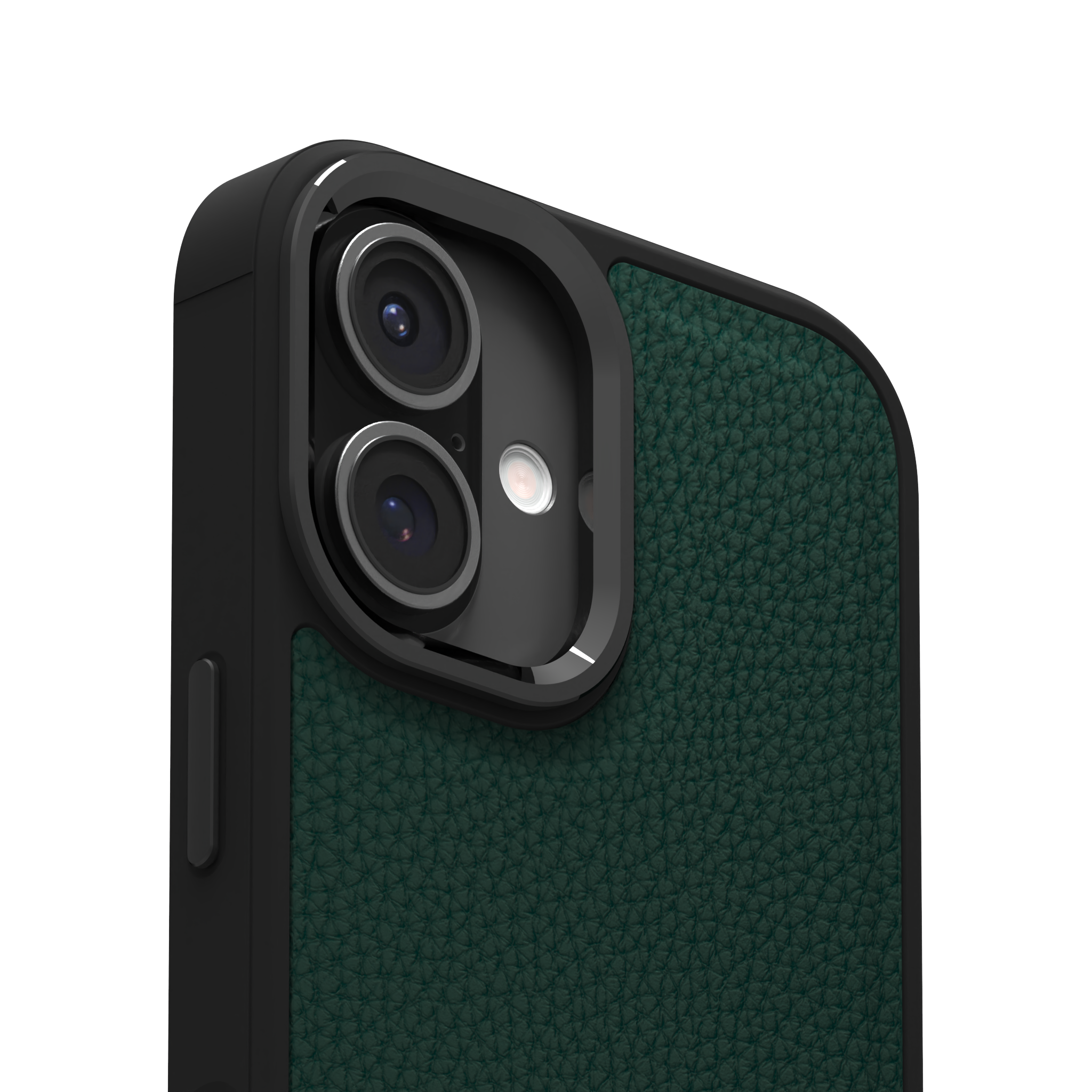 Dark Green Full Grain Leather Case Cover for iPhone 16