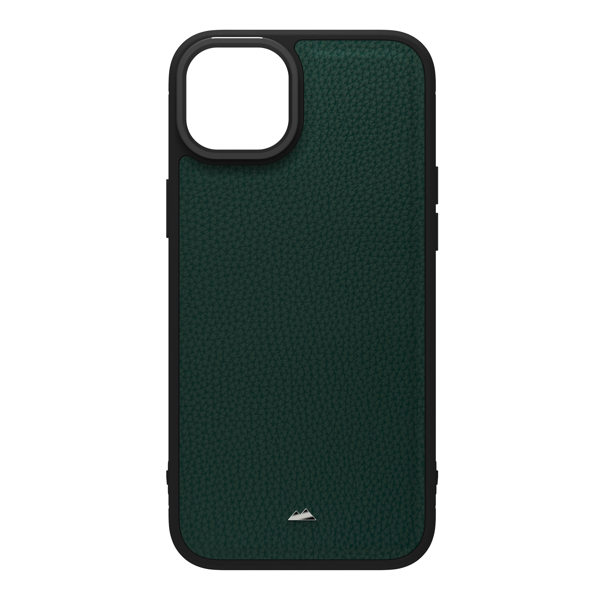 Dark Green Full Grain Leather Case Cover for iPhone 15 Plus