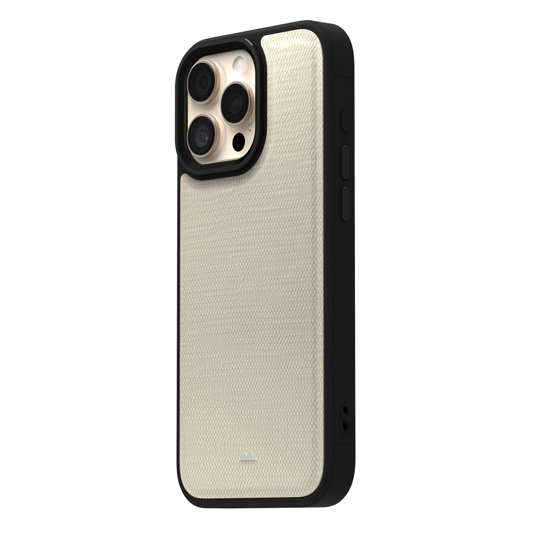 Cream Striped Leather Case Cover for iPhone 16 Pro Max