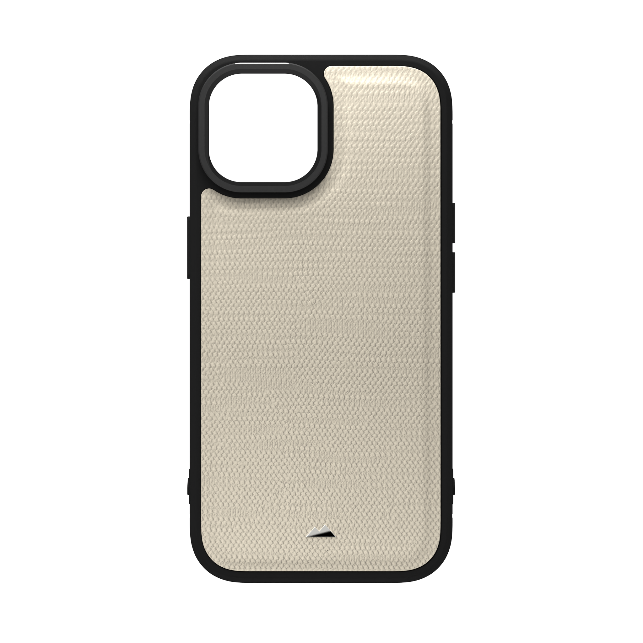 Cream Striped Leather Case Cover for iPhone 15