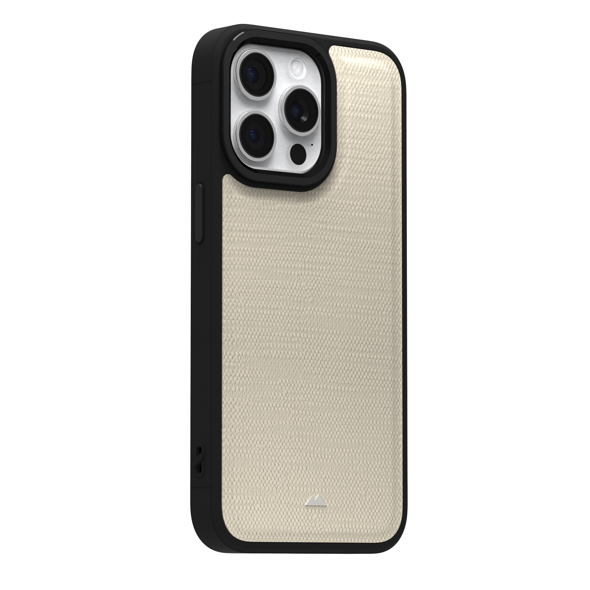 Cream Striped Leather Case Cover for iPhone 15 Pro Max