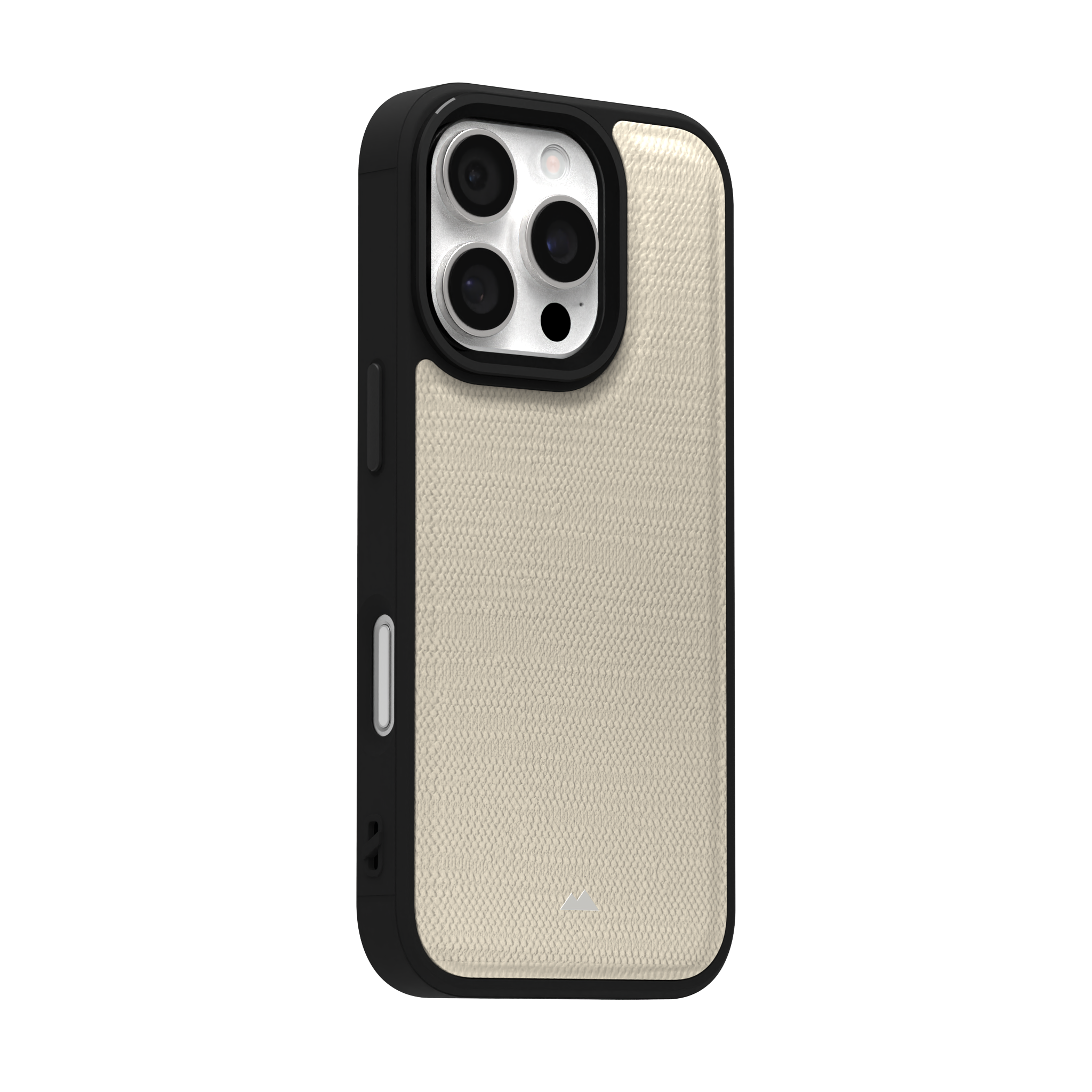 Cream Striped Leather Case Cover for iPhone 16 Pro