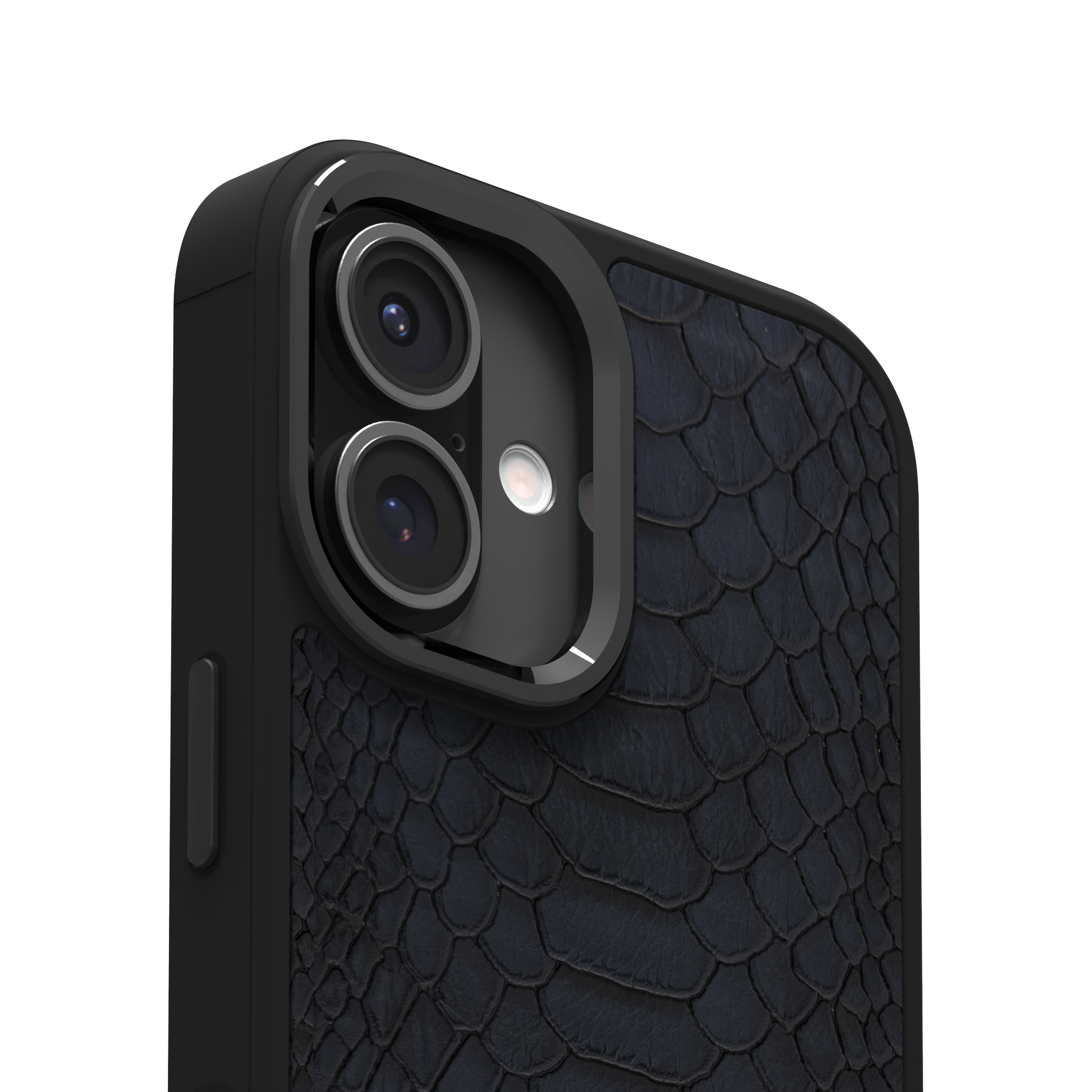 Blue Python Leather Case Cover for iPhone 16