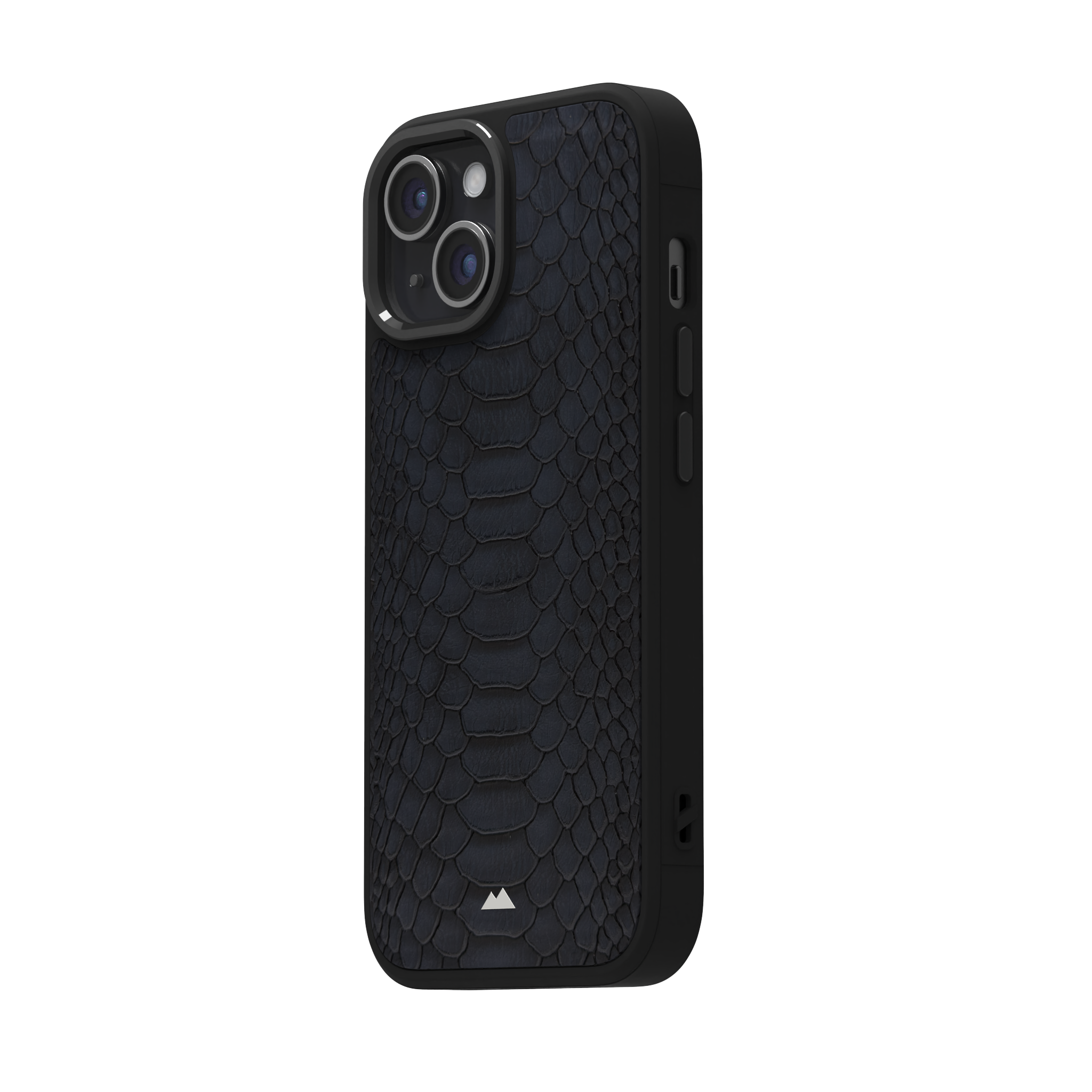 Blue Python Leather Case Cover for iPhone 15