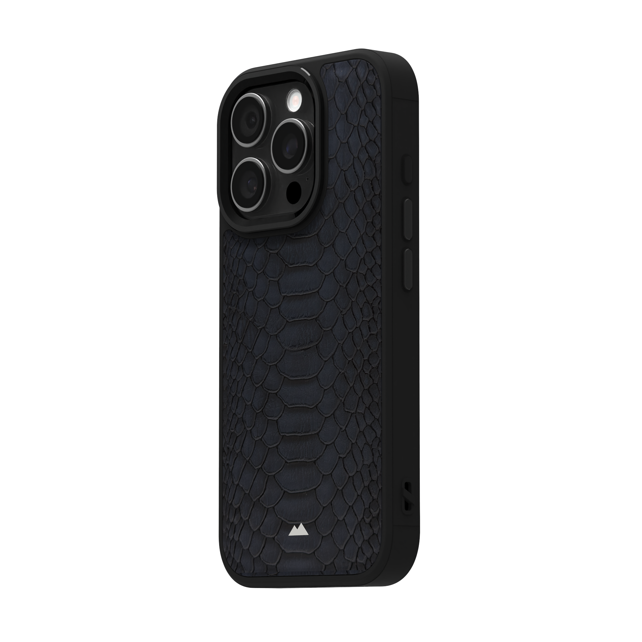 Blue Python Leather Case Cover for iPhone 16 Pro