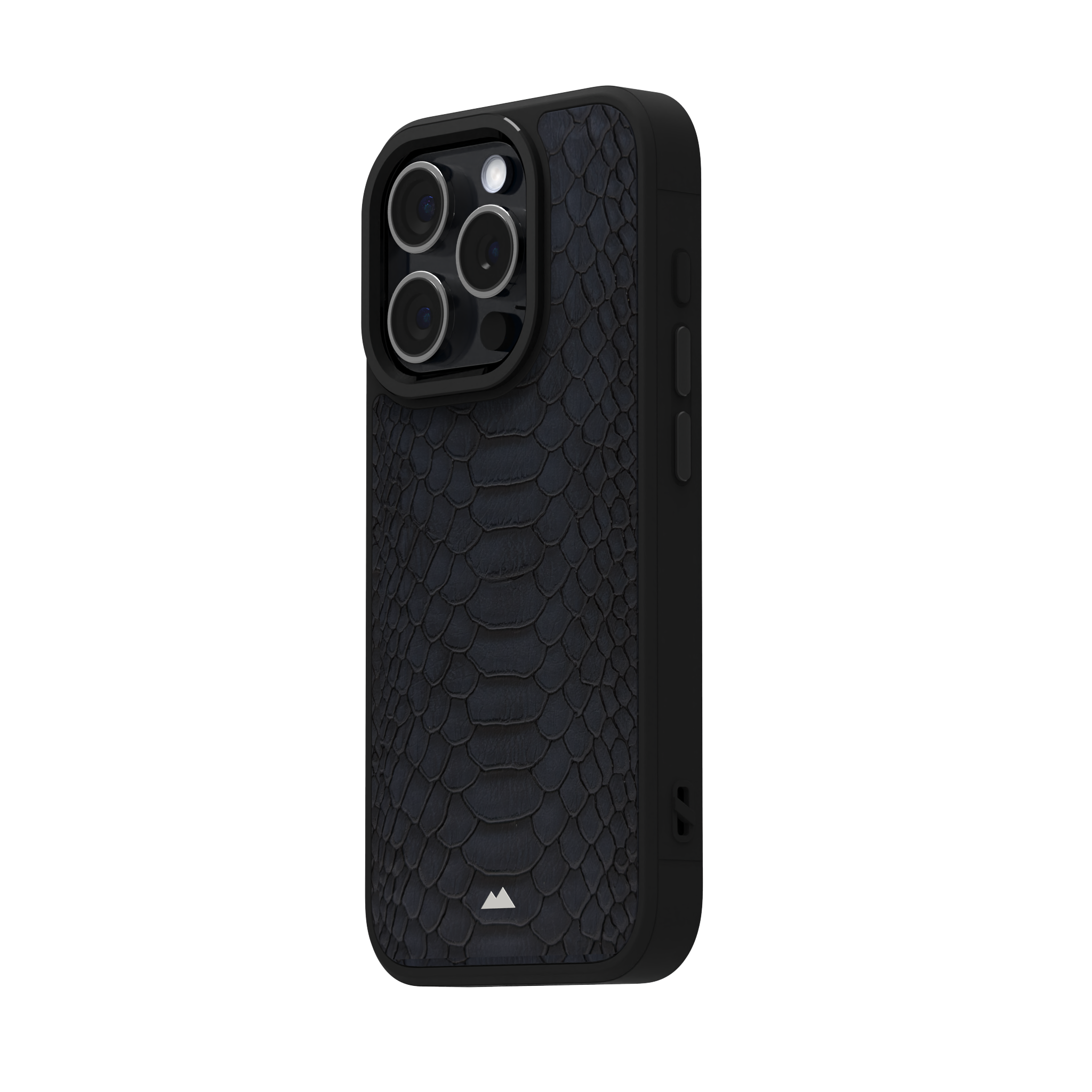 Blue Python Leather Case Cover for iPhone 15 Pro