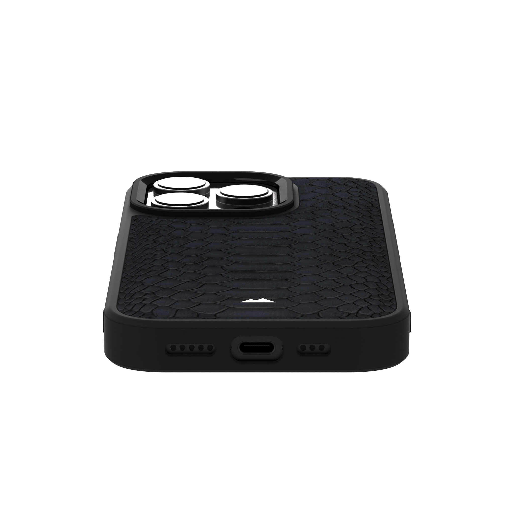 Blue Python Leather Case Cover for iPhone 16 Pro