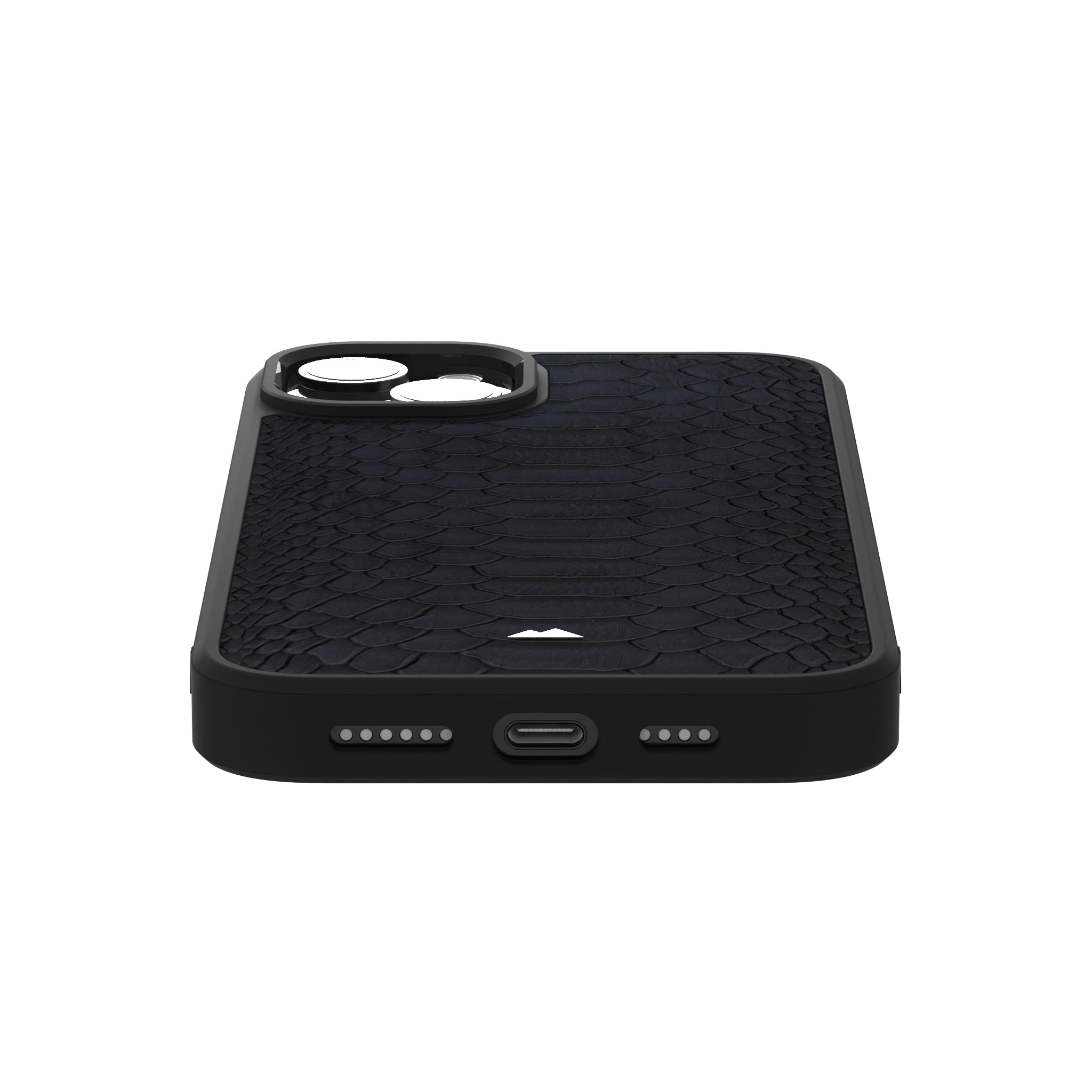 Blue Python Leather Case Cover for iPhone 15 Plus