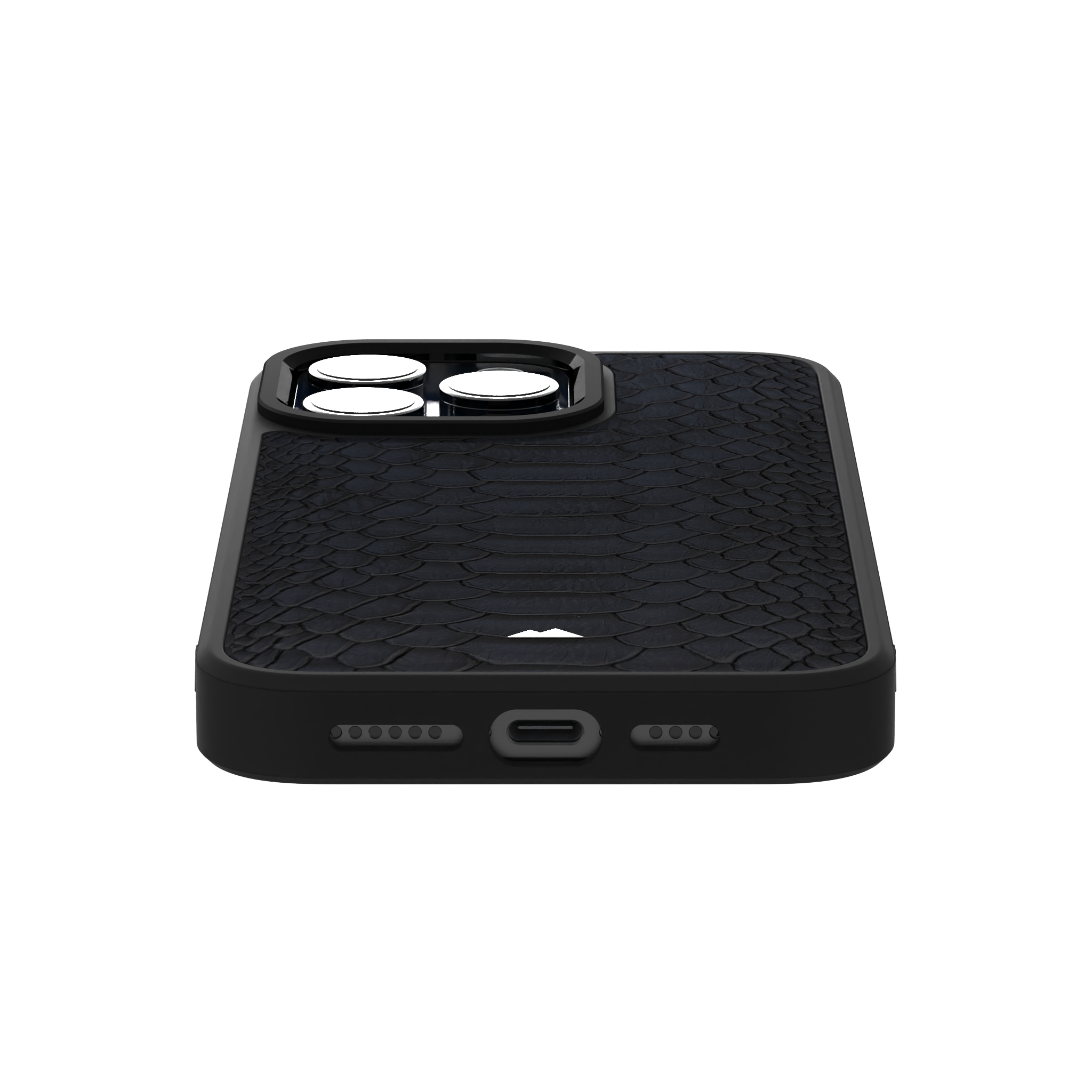 Blue Python Leather Case Cover for iPhone 15 Pro Max