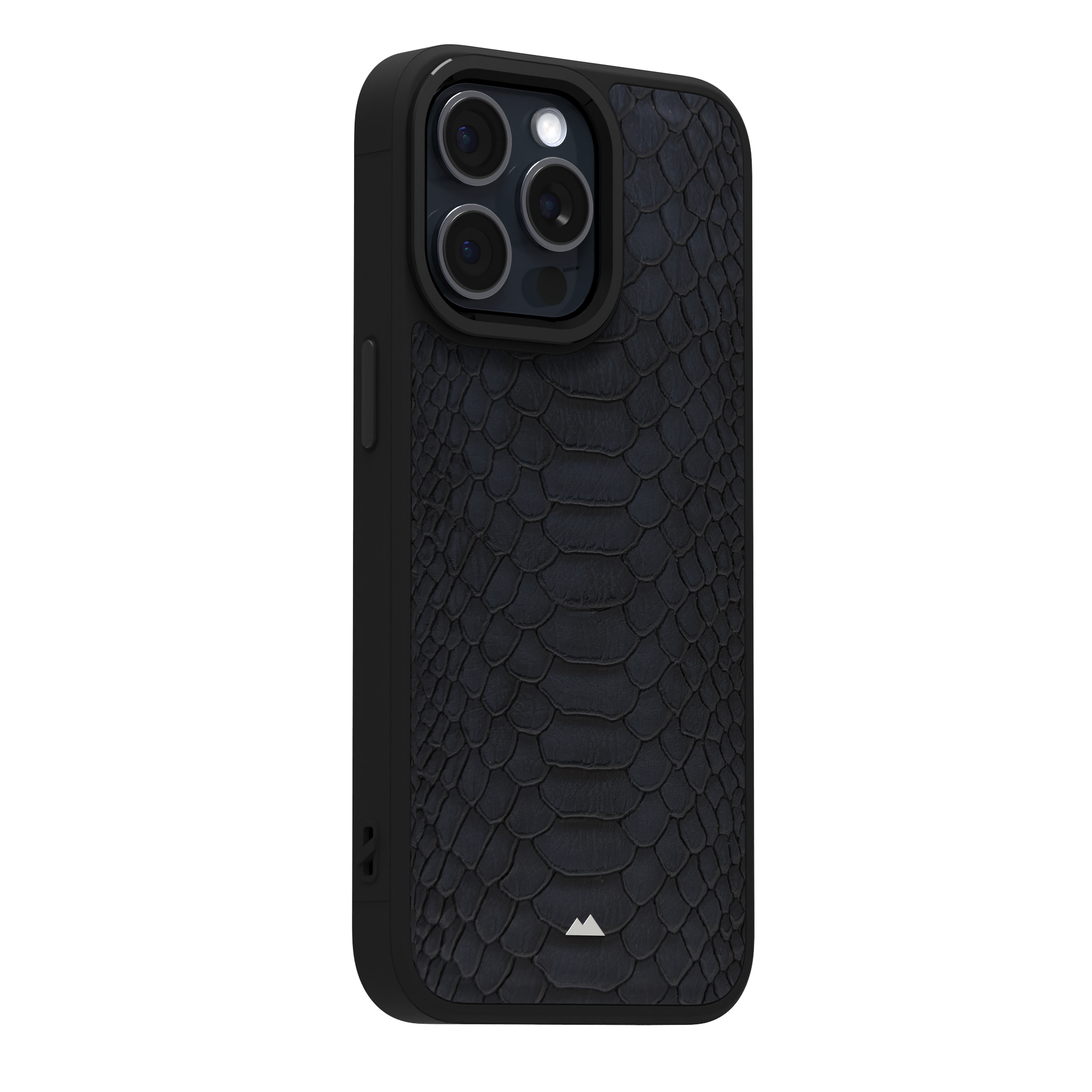 Blue Python Leather Case Cover for iPhone 15 Pro Max