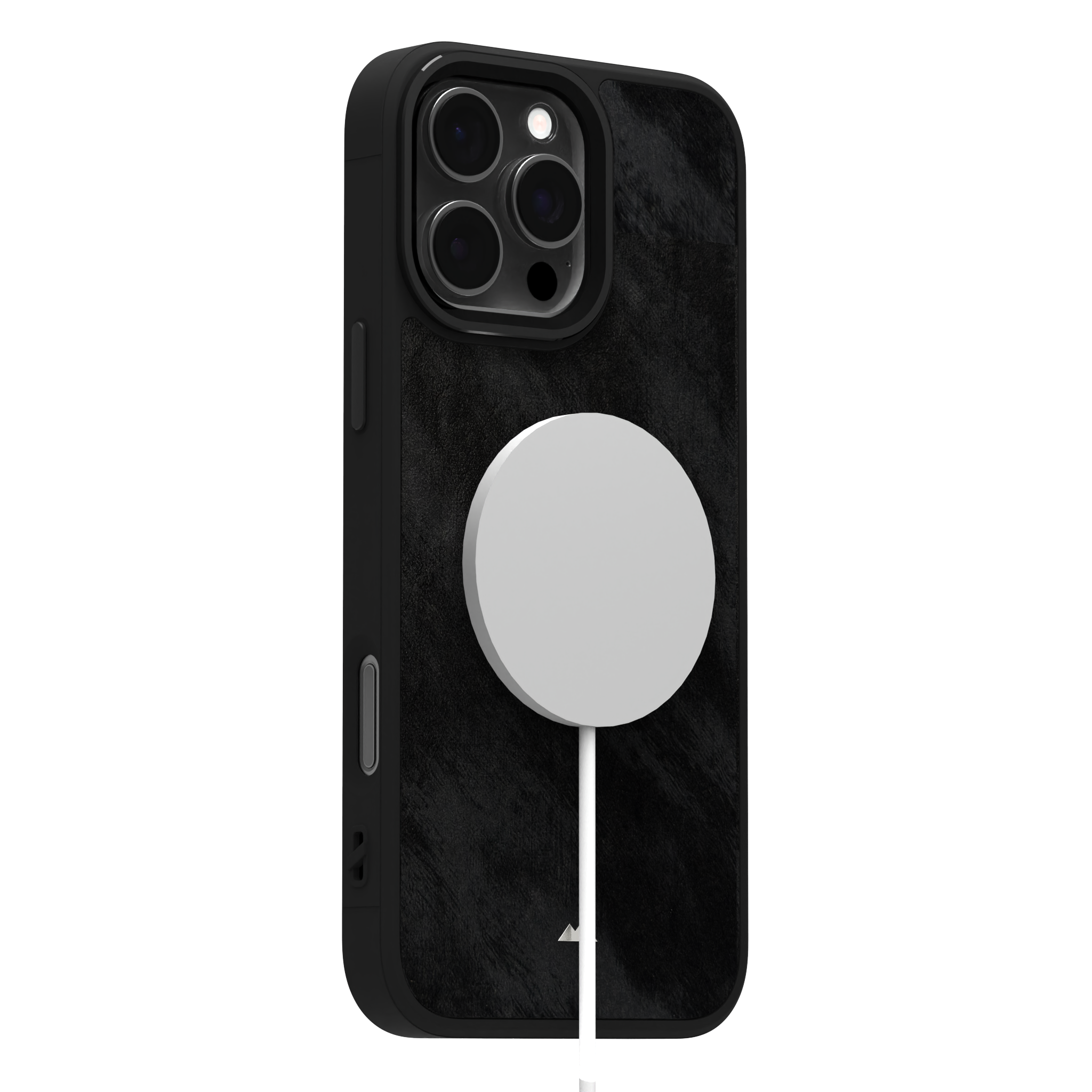 Black Frost Leather Case Cover for iPhone 16 Pro Max