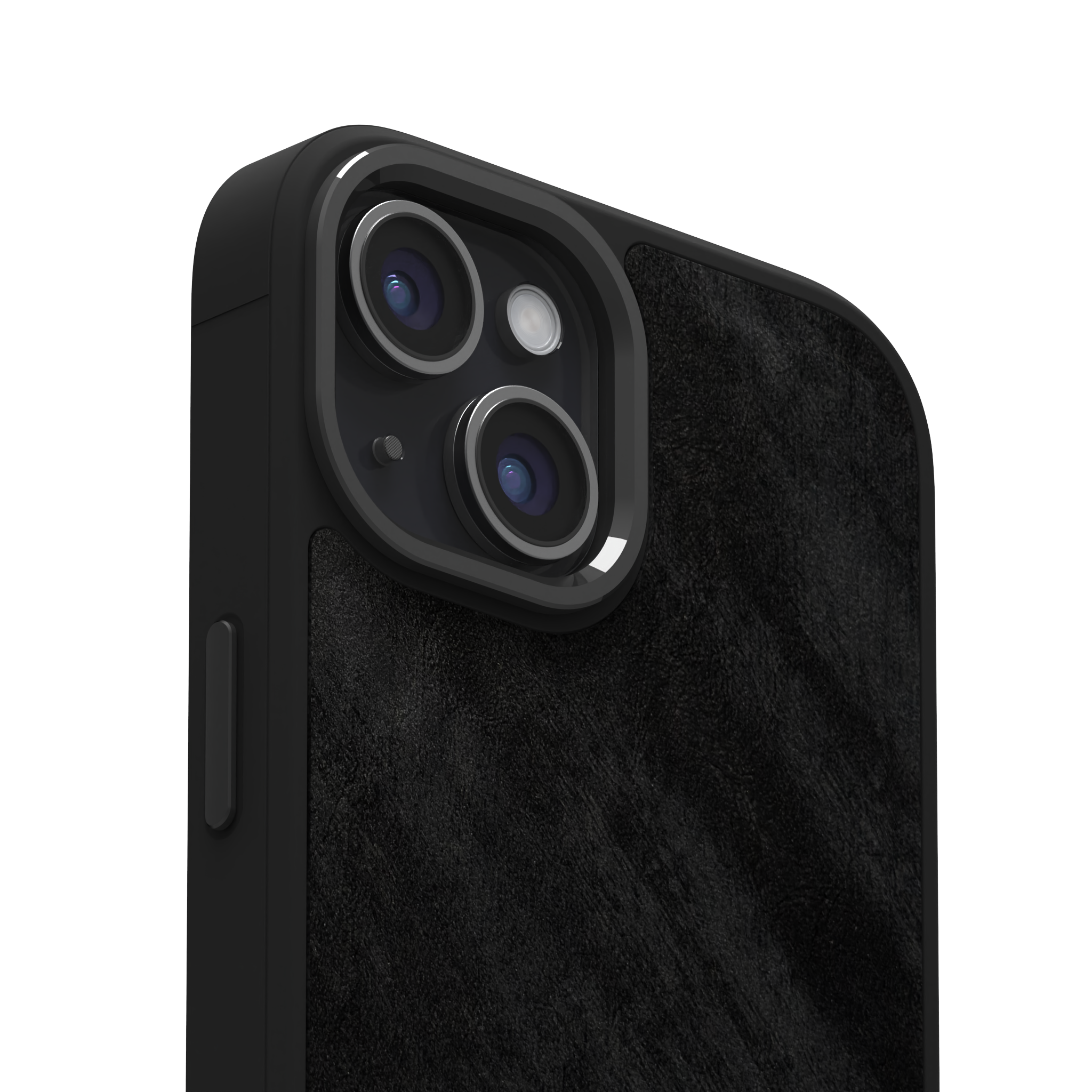 Black Frost Leather Case Cover for iPhone 15