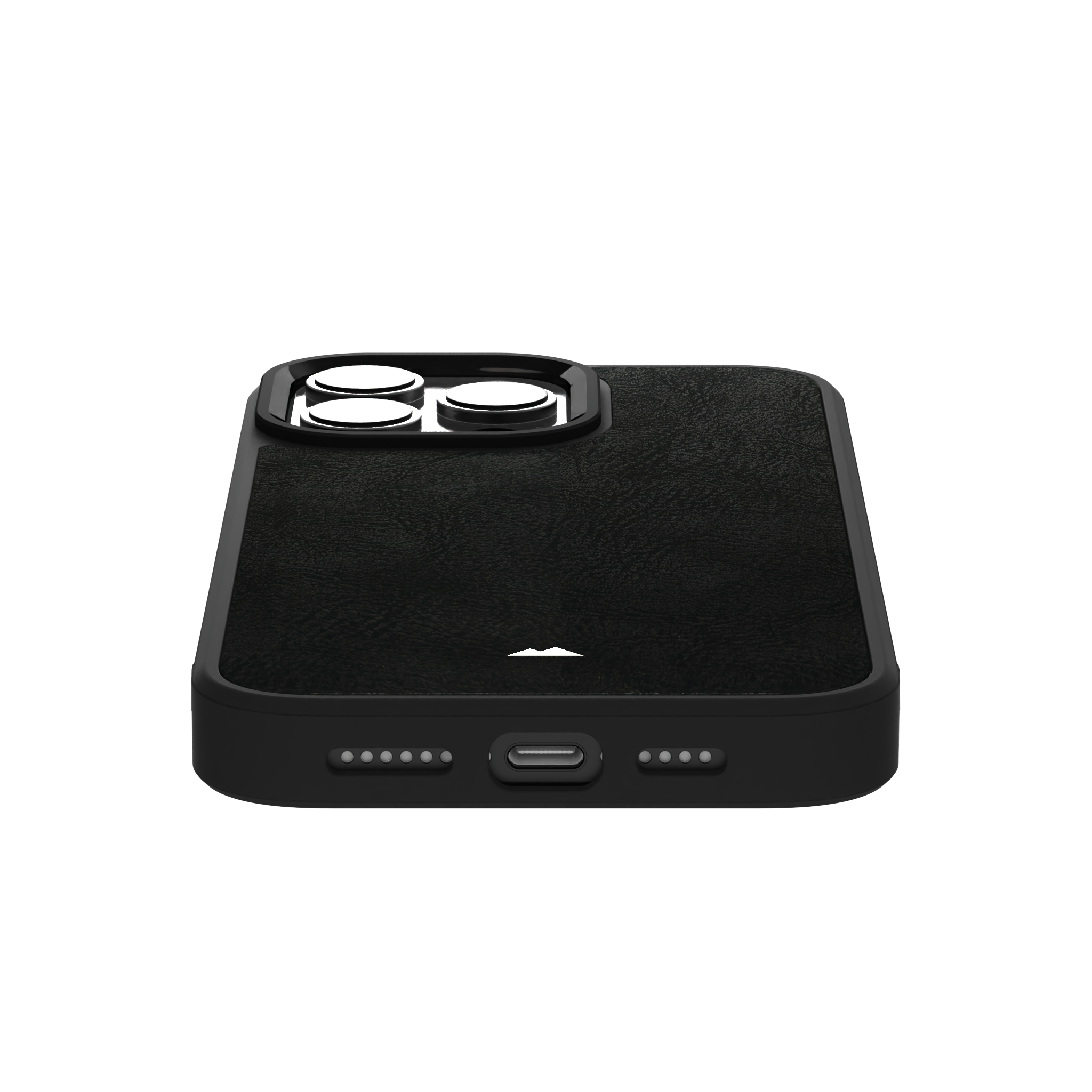 Shadowed Black Leather Case Cover for iPhone 16 Pro Max