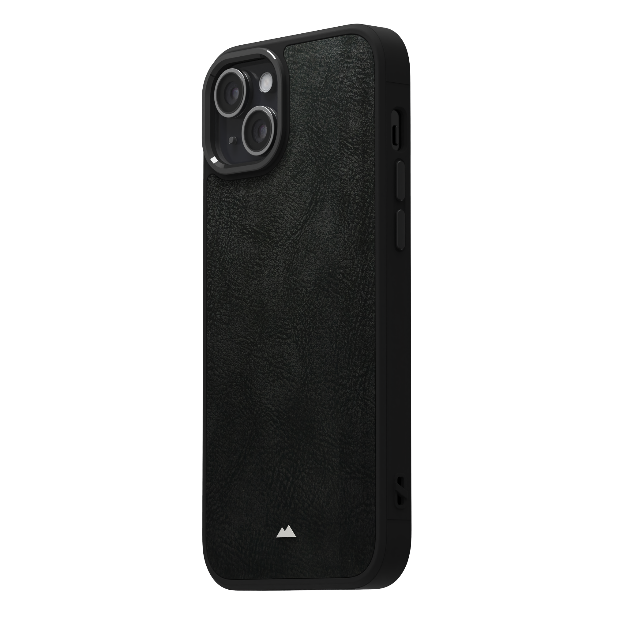 Shadowed Black Leather Case Cover for iPhone 15 Plus