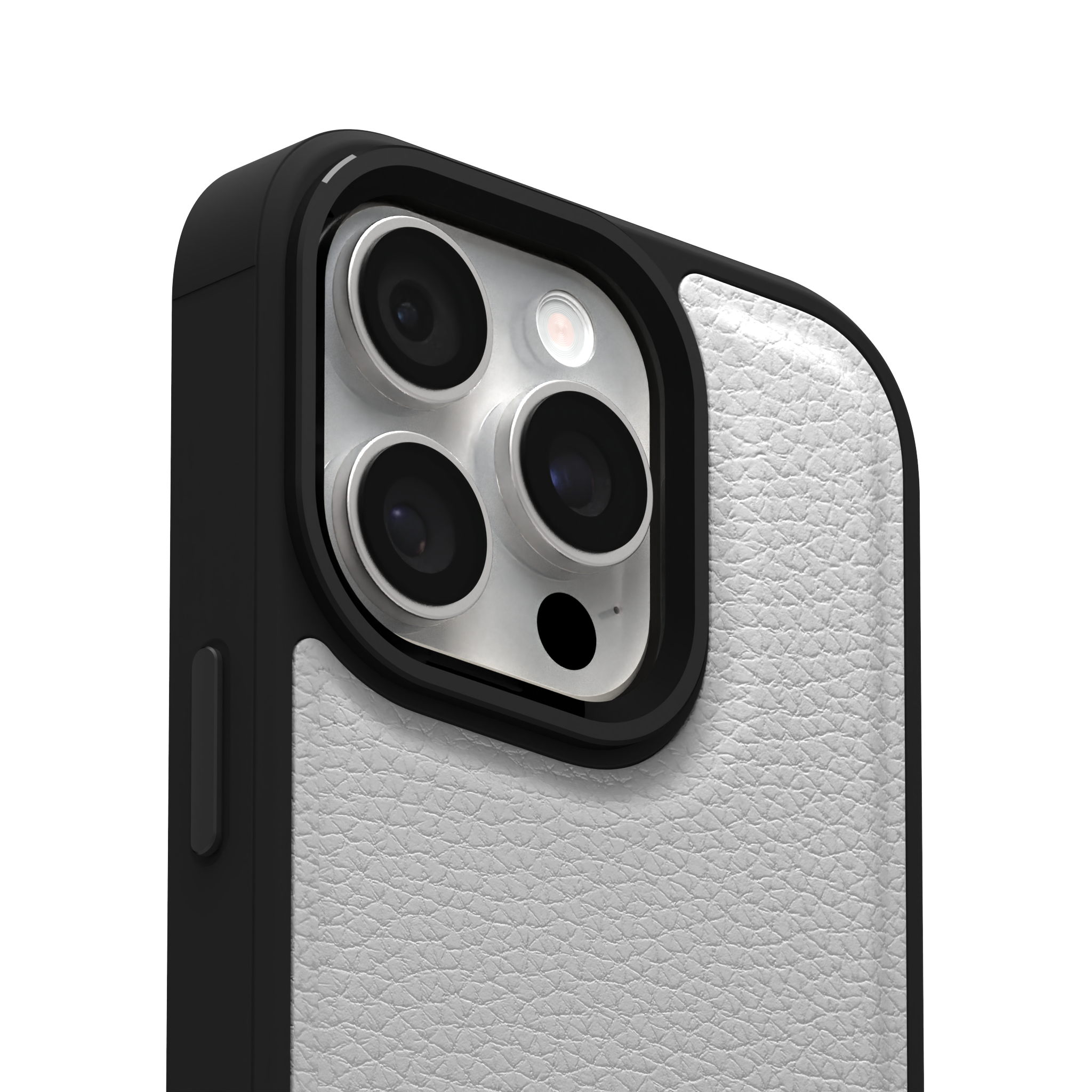 Snow Grain Leather Case Cover for iPhone 16 Pro