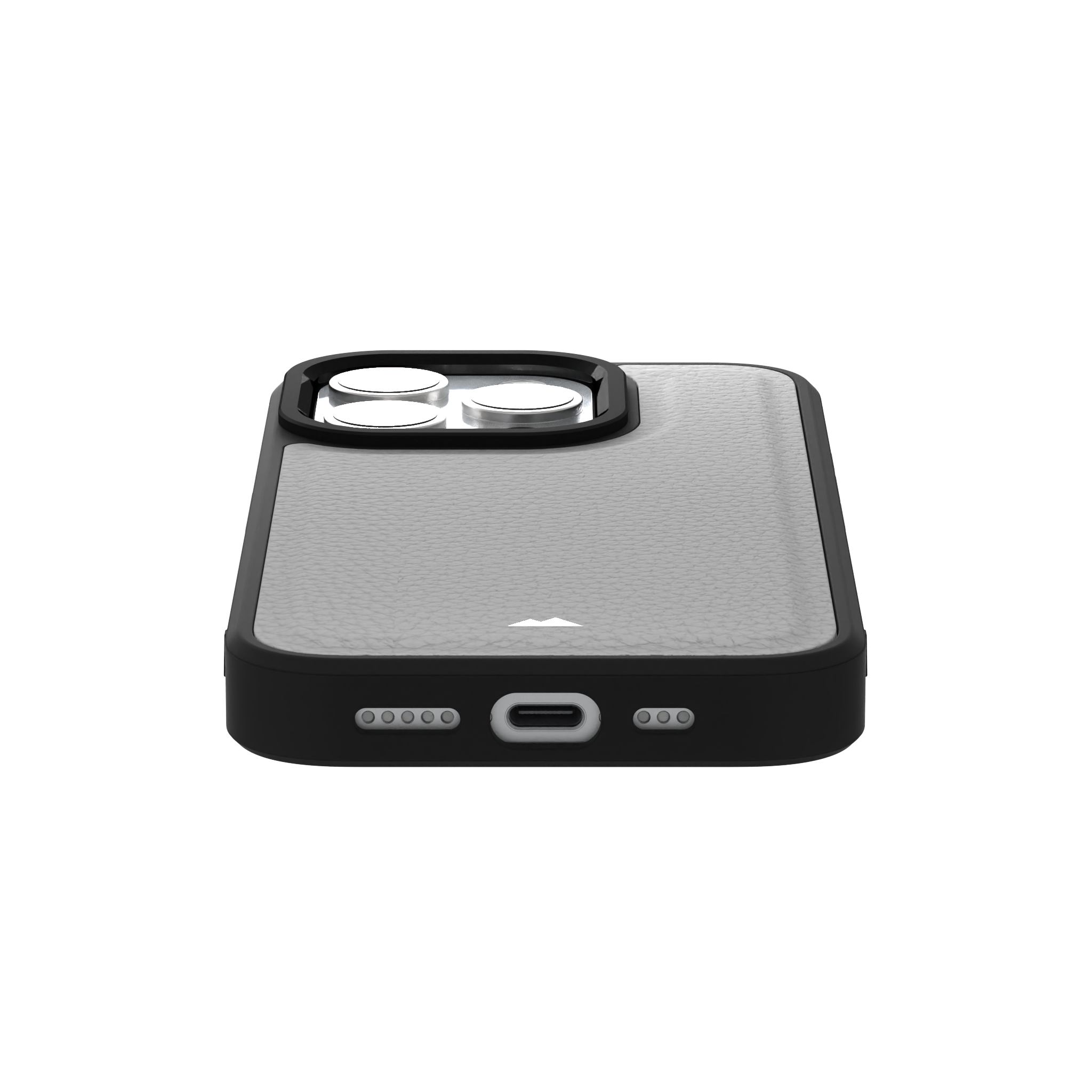 Snow Grain Leather Case Cover for iPhone 15 Pro