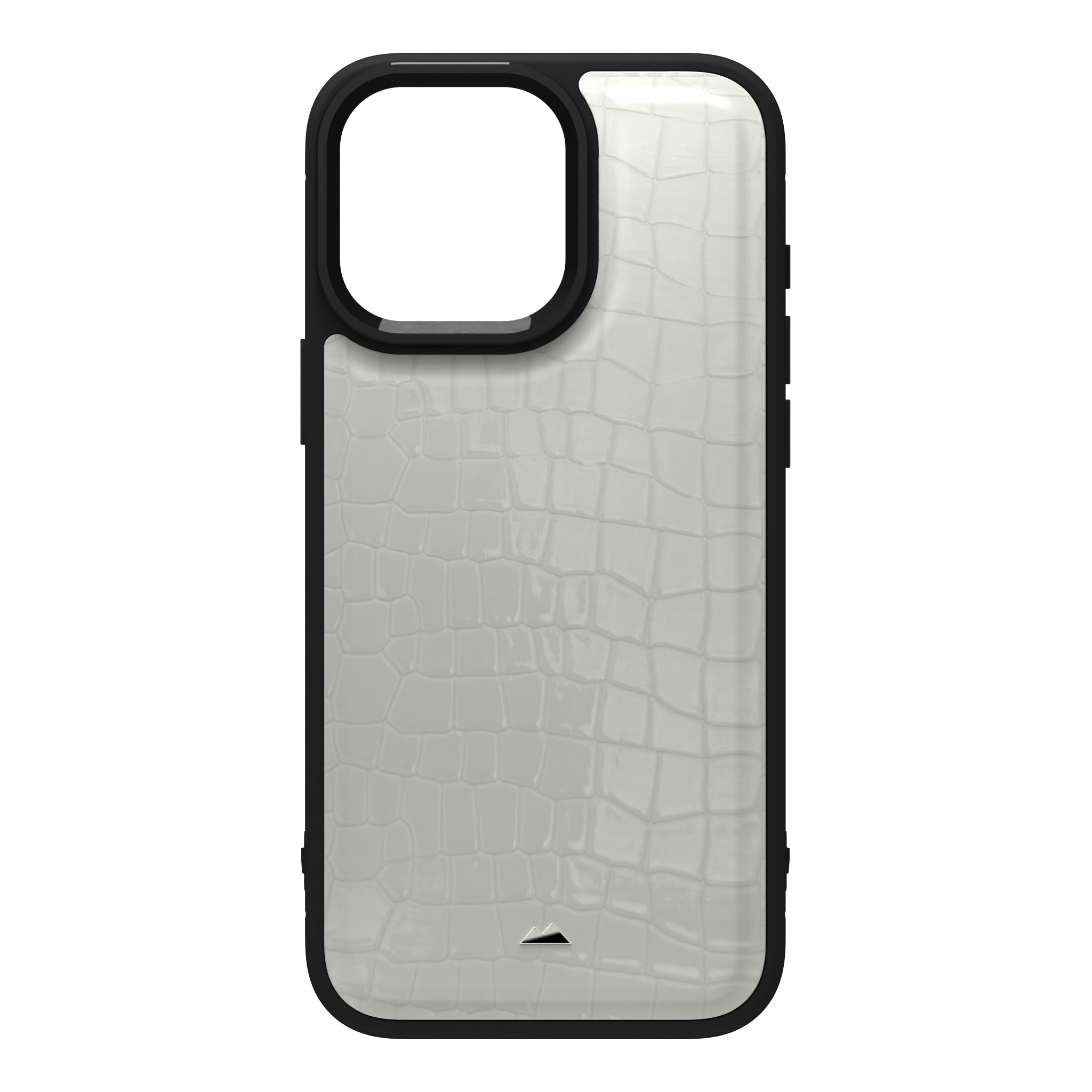 Patent White Python Leather Case Cover for iPhone 16 Pro Max